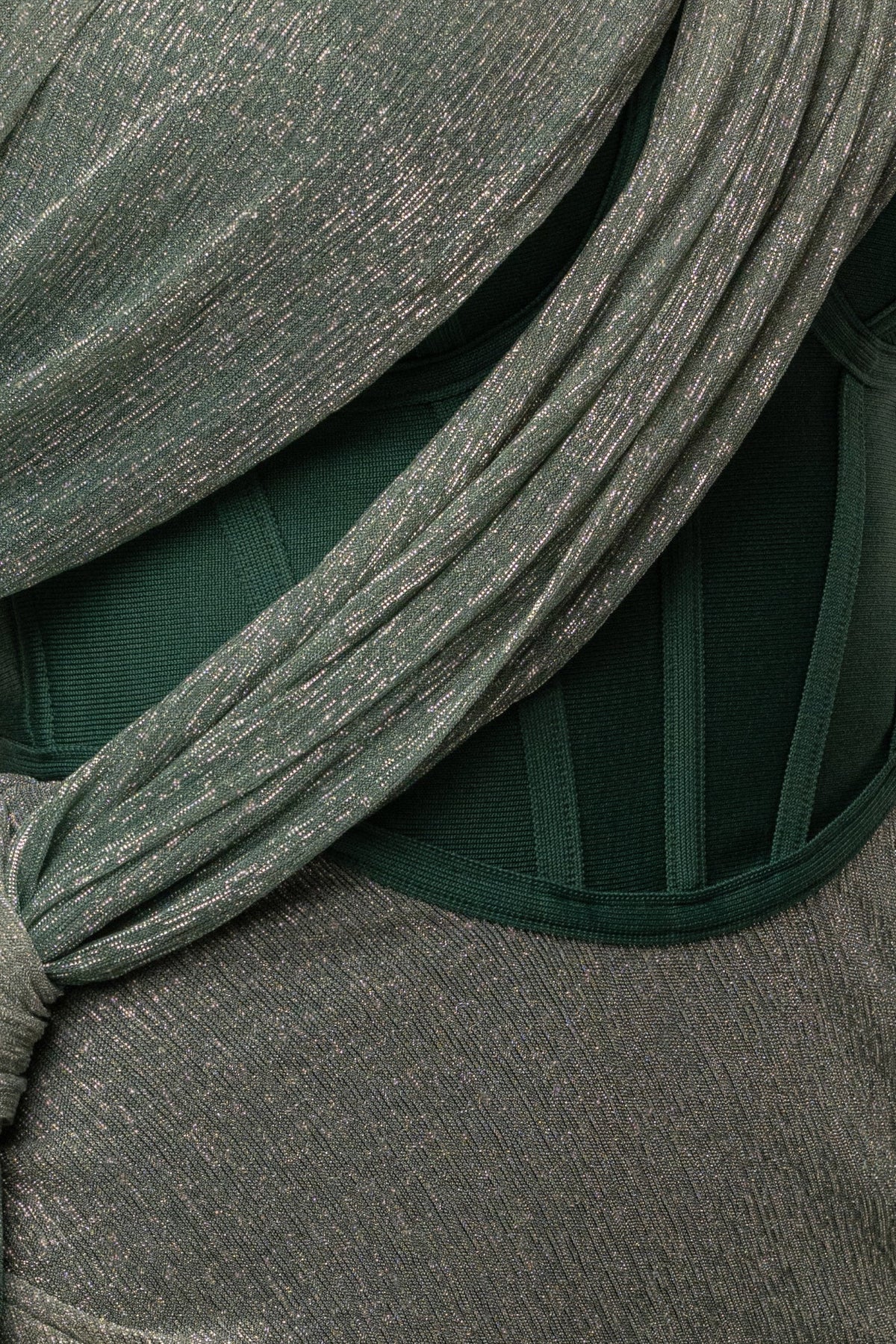Green Celestina Draped Maxi Dress