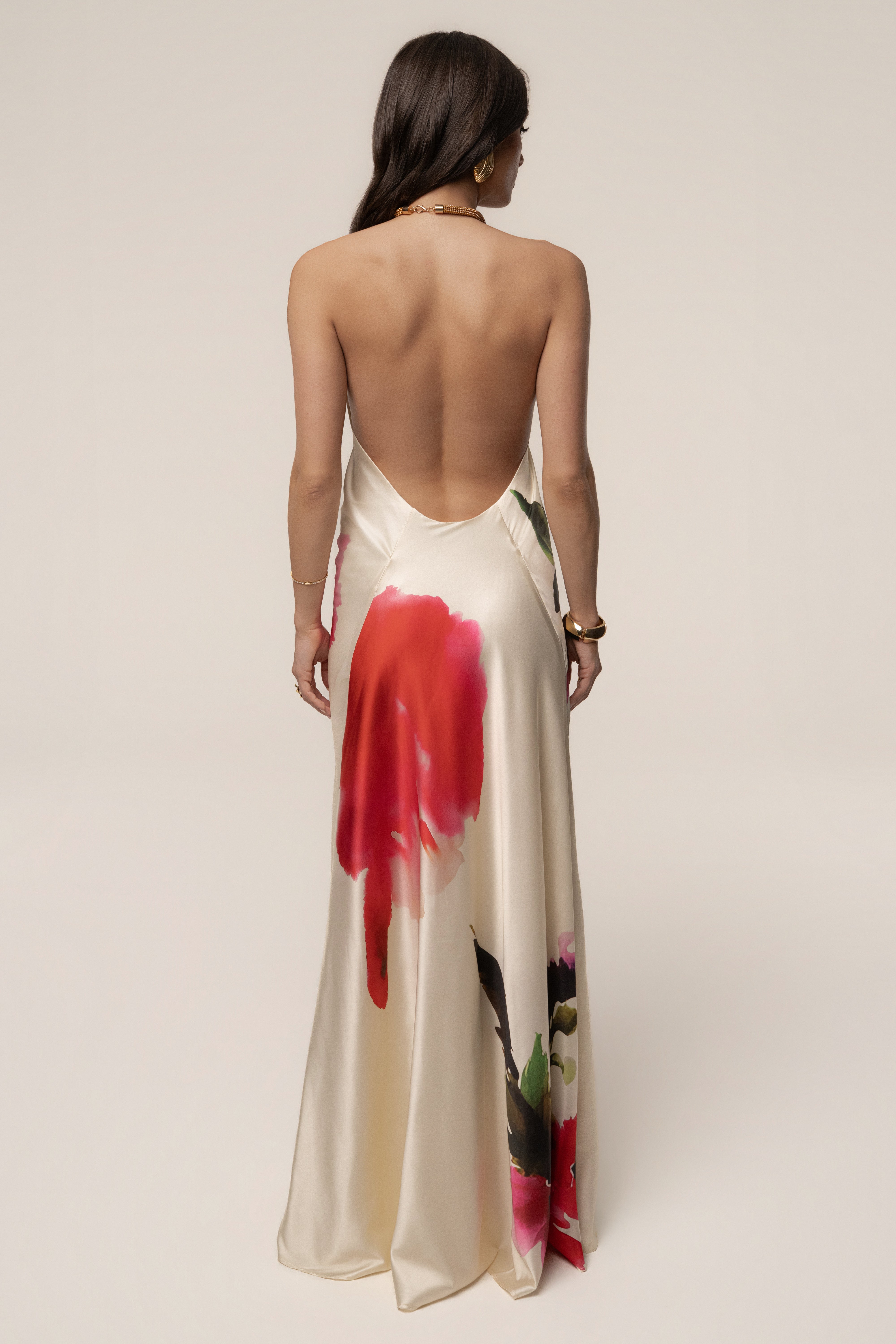 Ivory Print Audrey Maxi Dress - JLUXLABEL