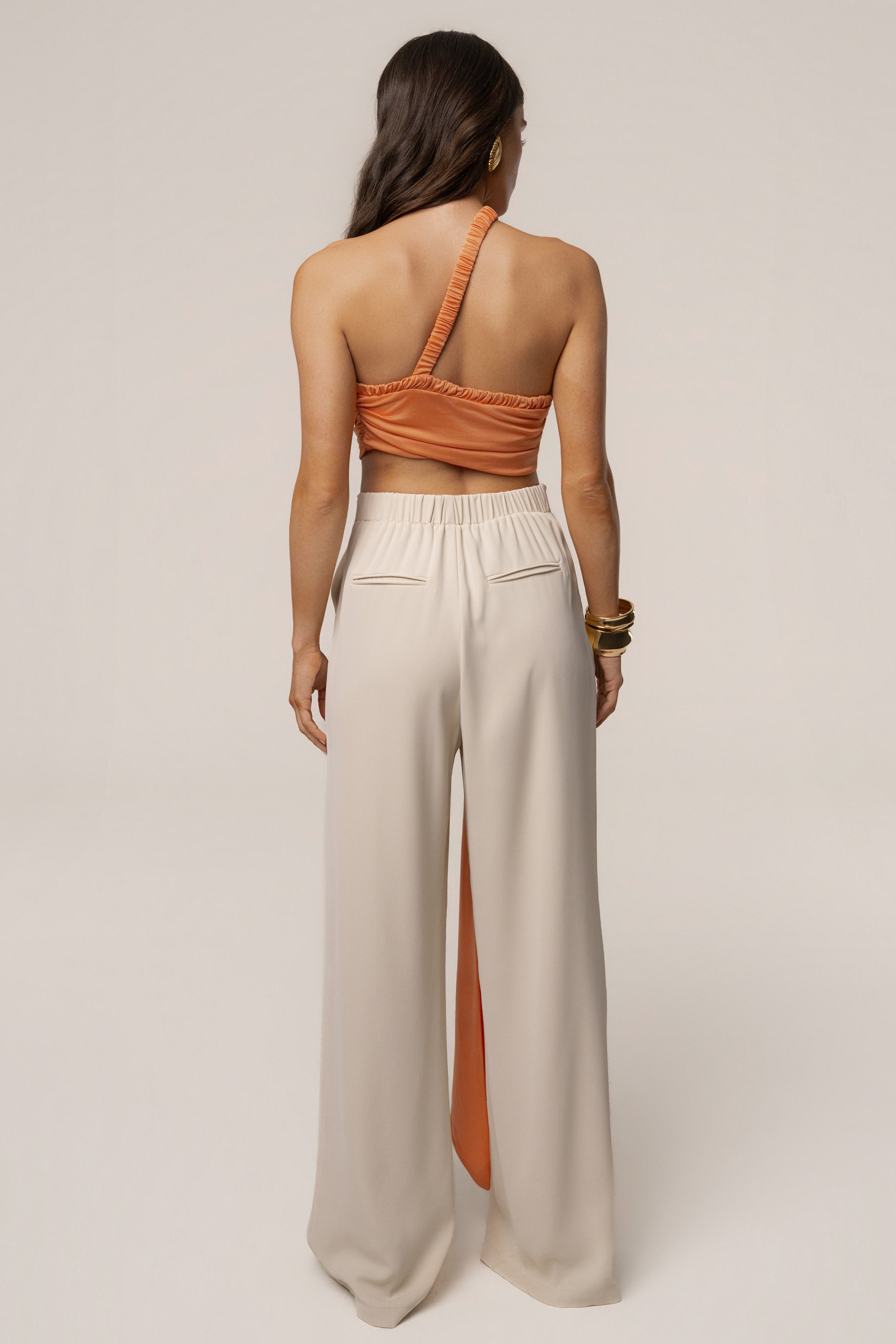 Peach Spotlight Draped Top - JLUXLABEL
