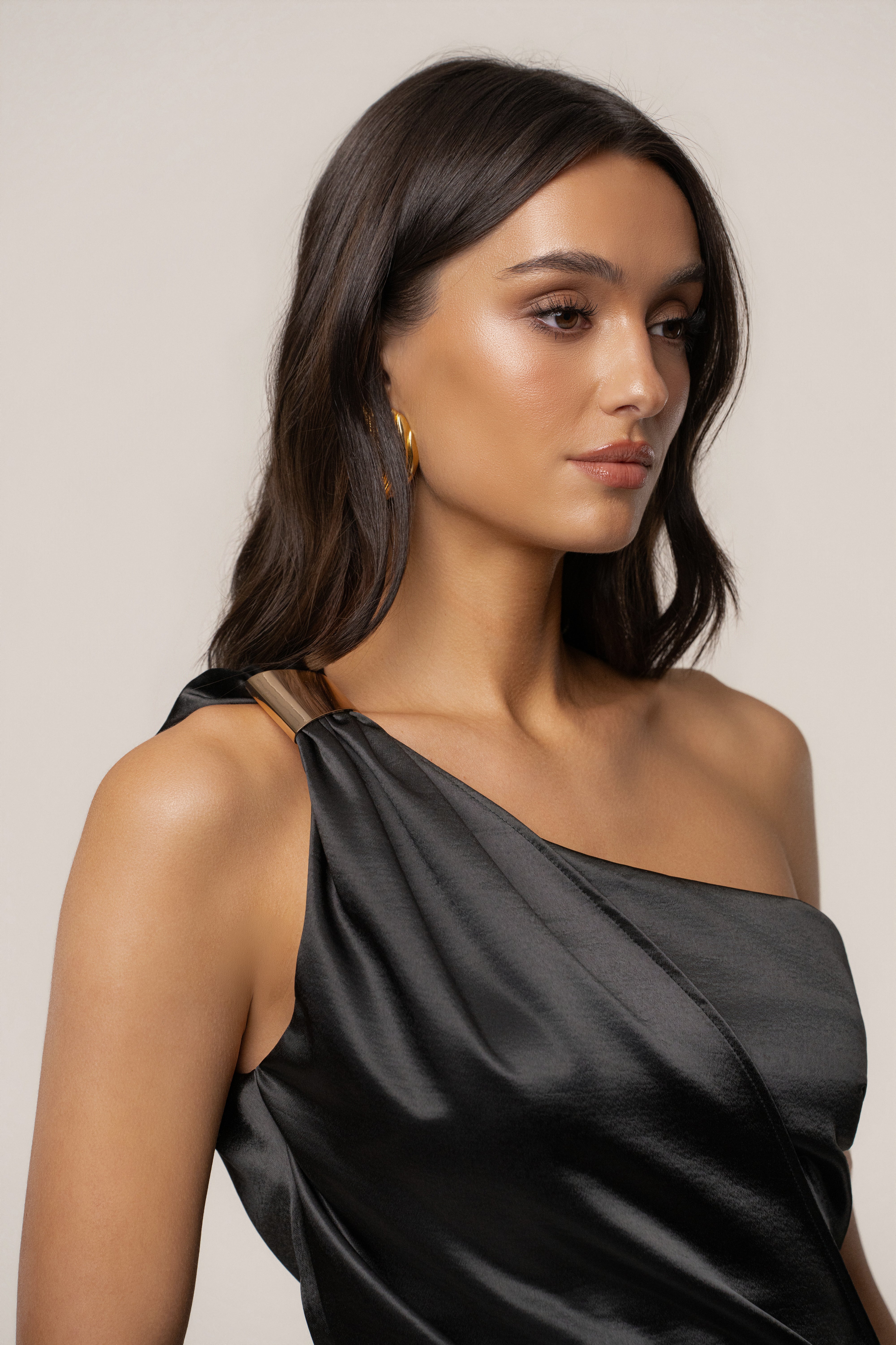 Black Palmera Satin Top
