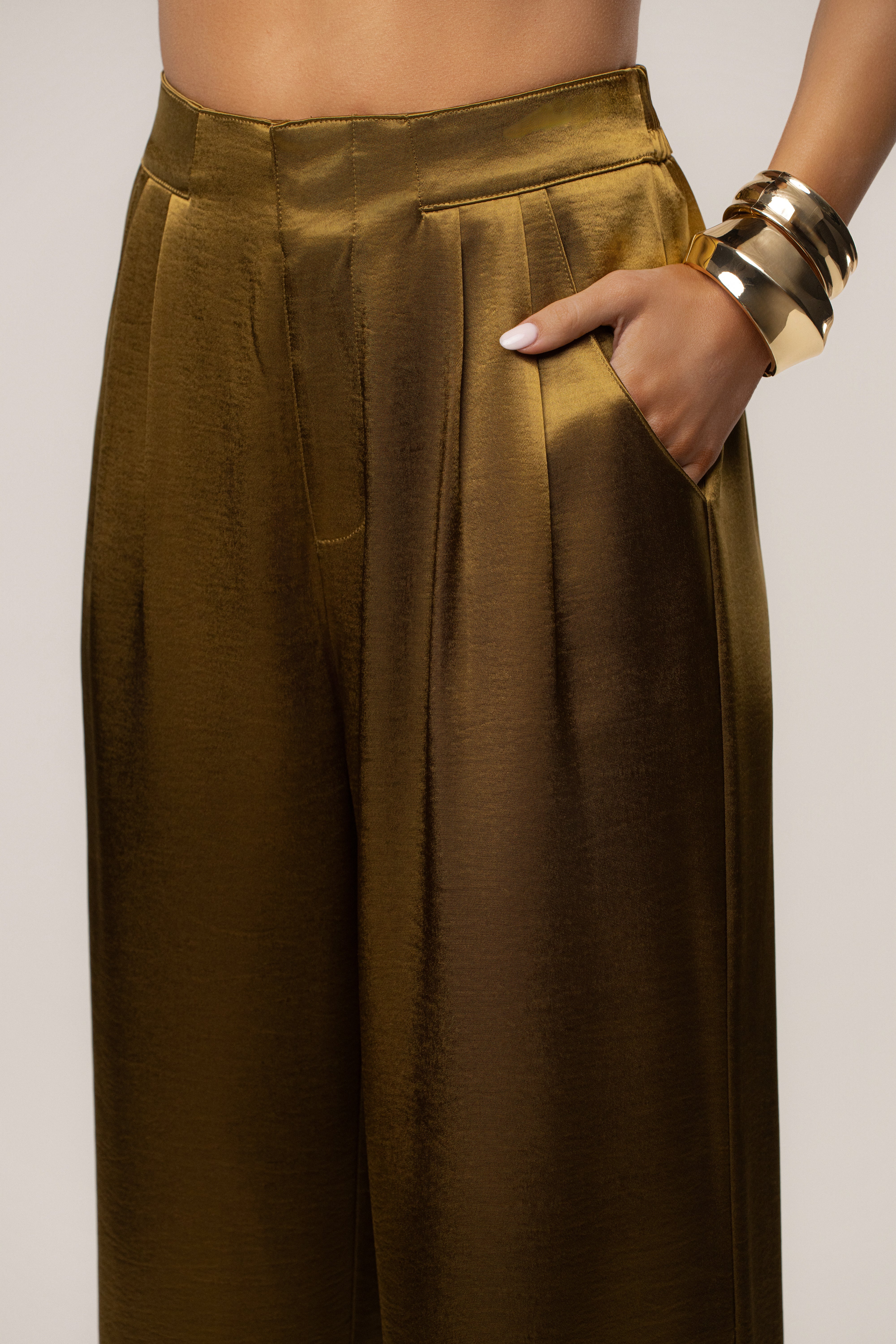 Olive Thea Satin Pants - JLUXLABEL