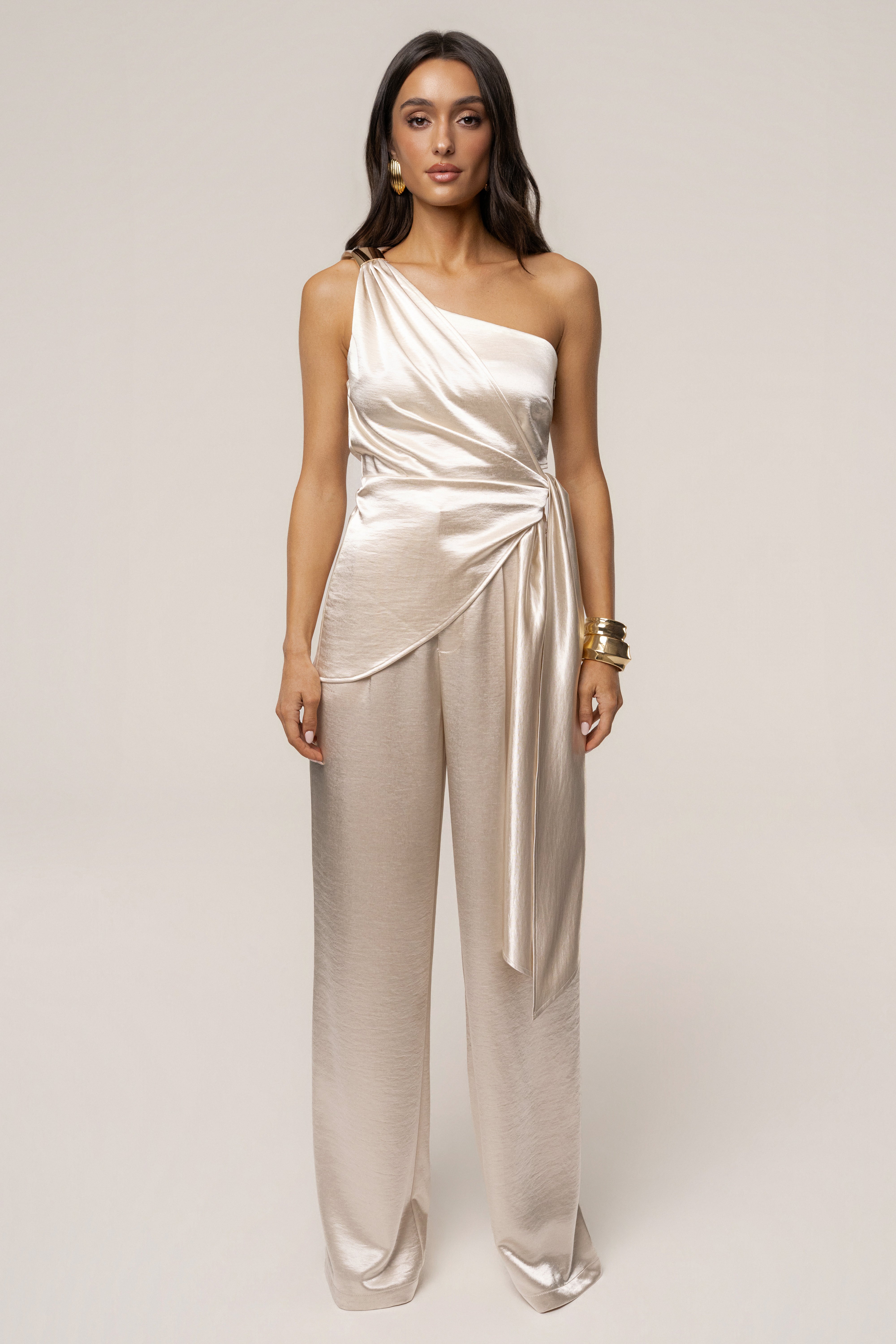 Ivory Palmera Satin Top - JLUXLABEL