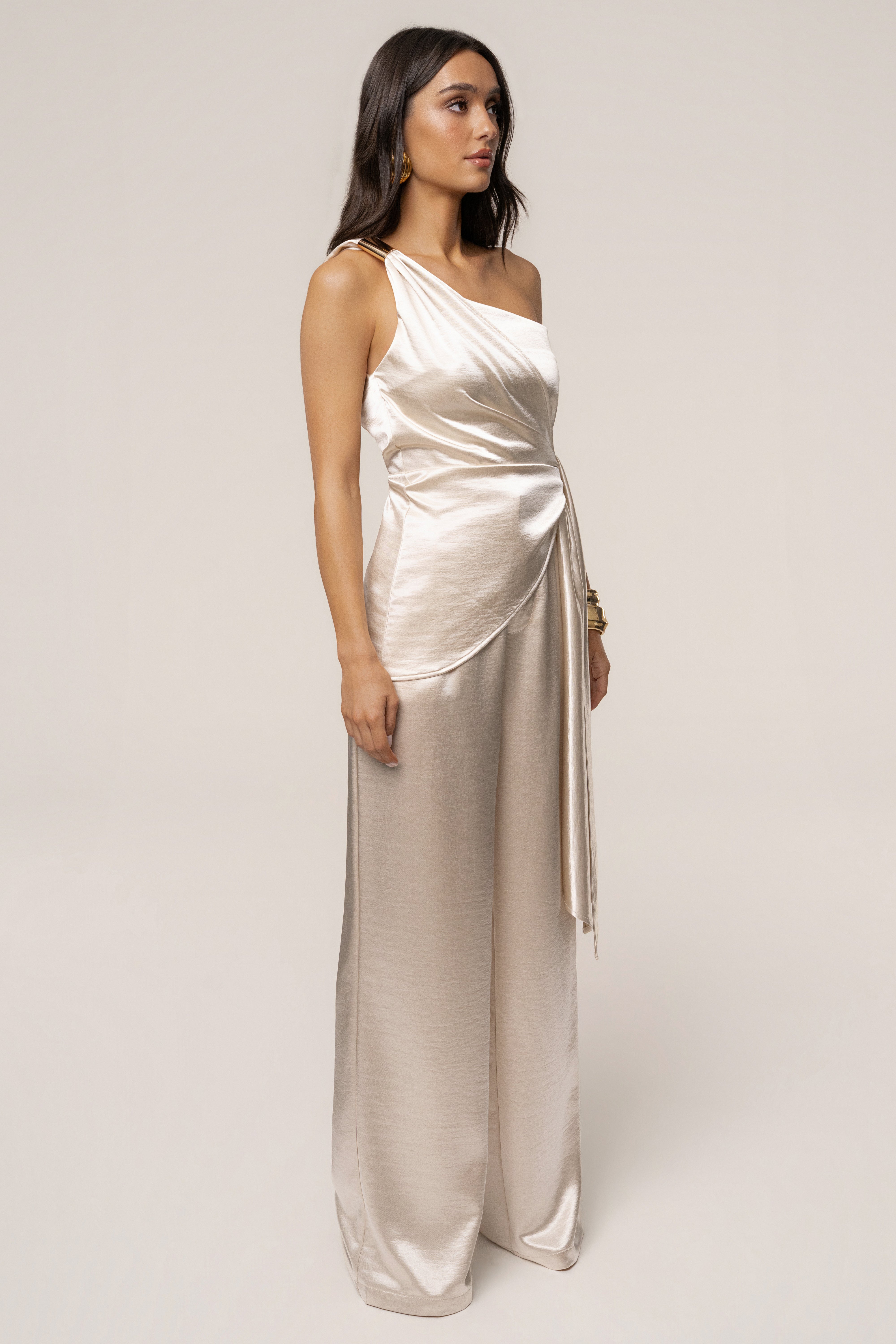 Ivory Thea Satin Pants - JLUXLABEL