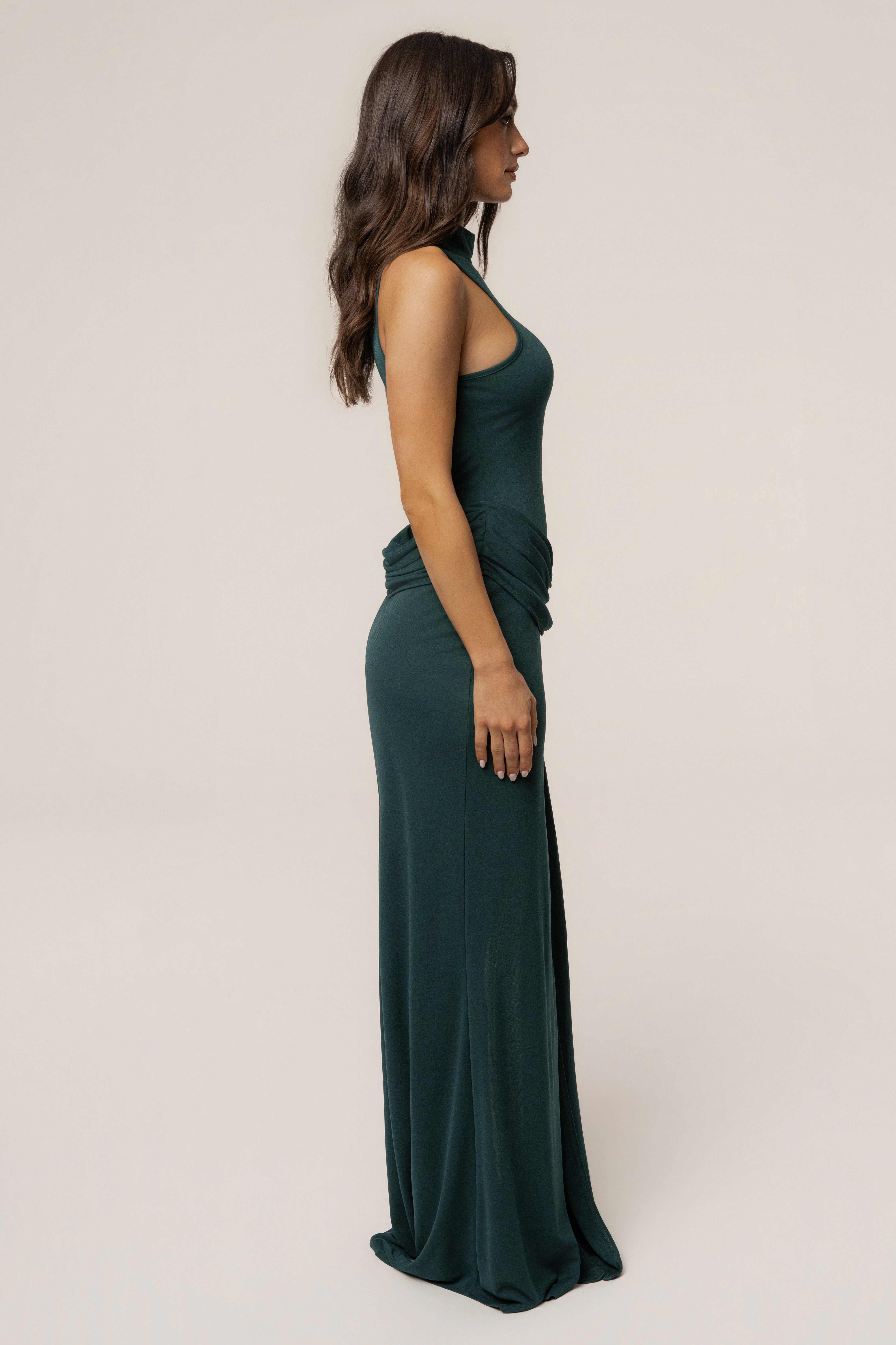 Green Dynasty Slit Maxi Dress - JLUXLABEL