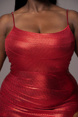 Red Rubi Cowl Neck Cocktail Dress - JLUXLABEL