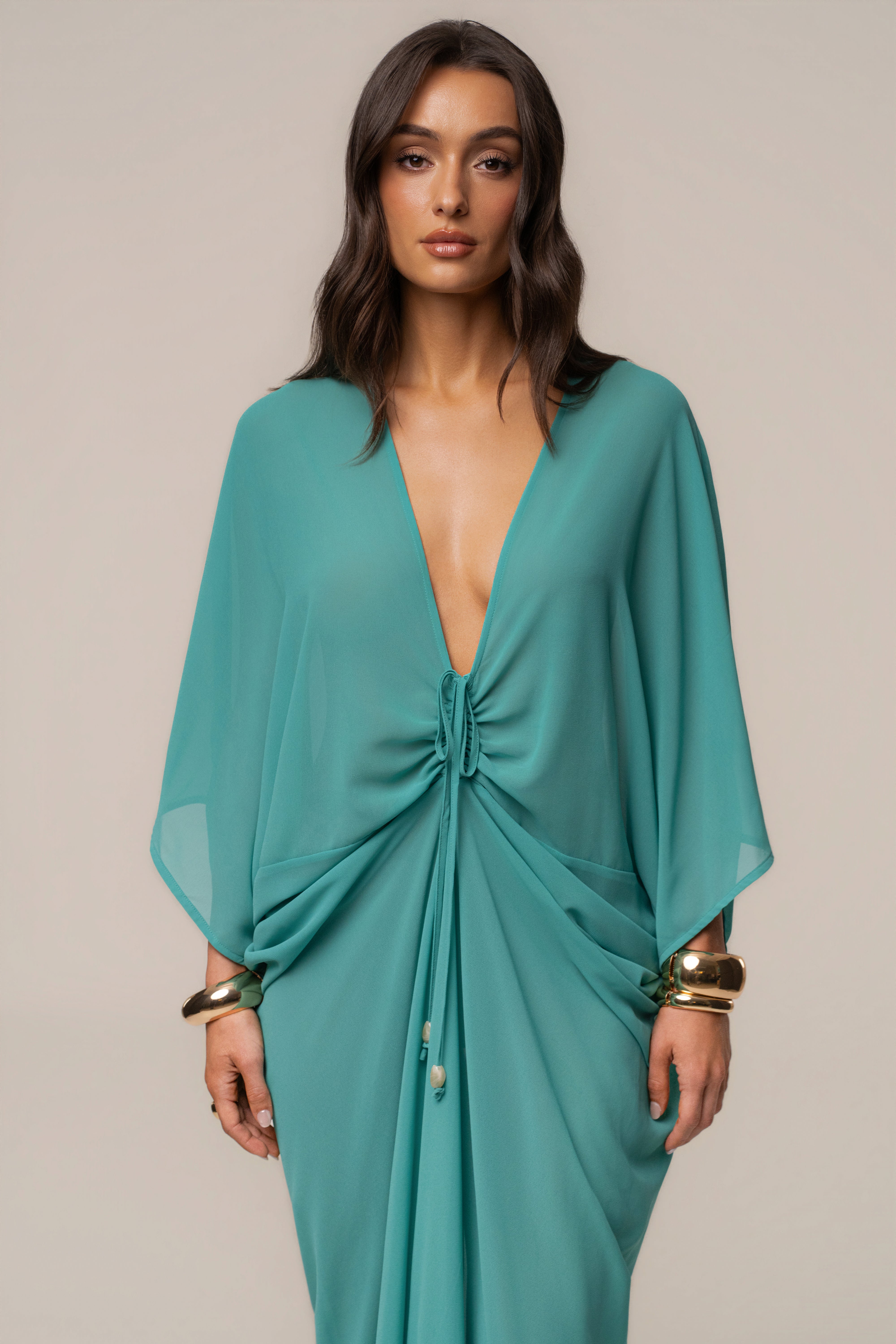 Teal Longer Days Cover Up Dress - JLUXLABEL