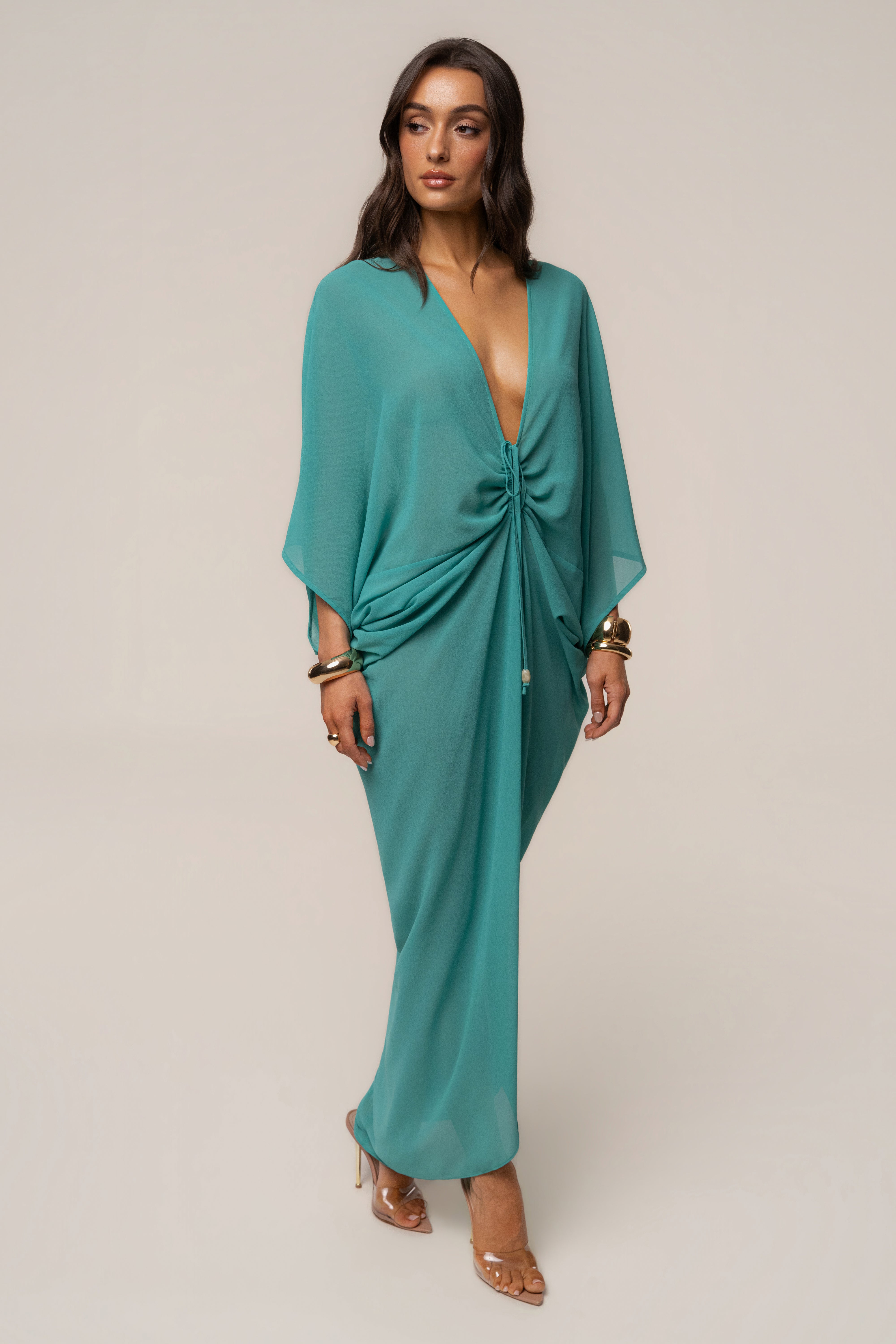 Teal Longer Days Cover Up Dress - JLUXLABEL