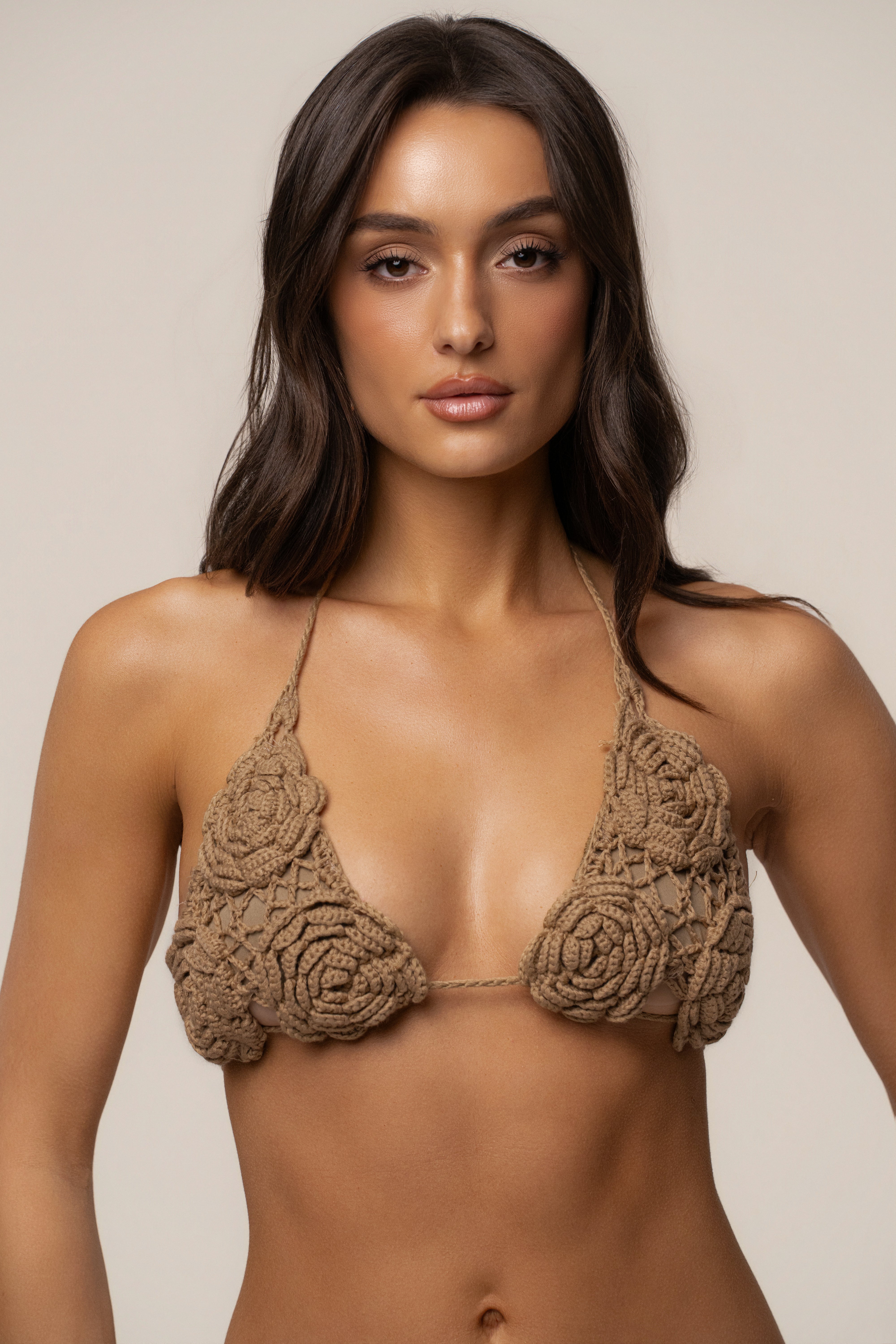 Khaki Beachside Crochet Bikini