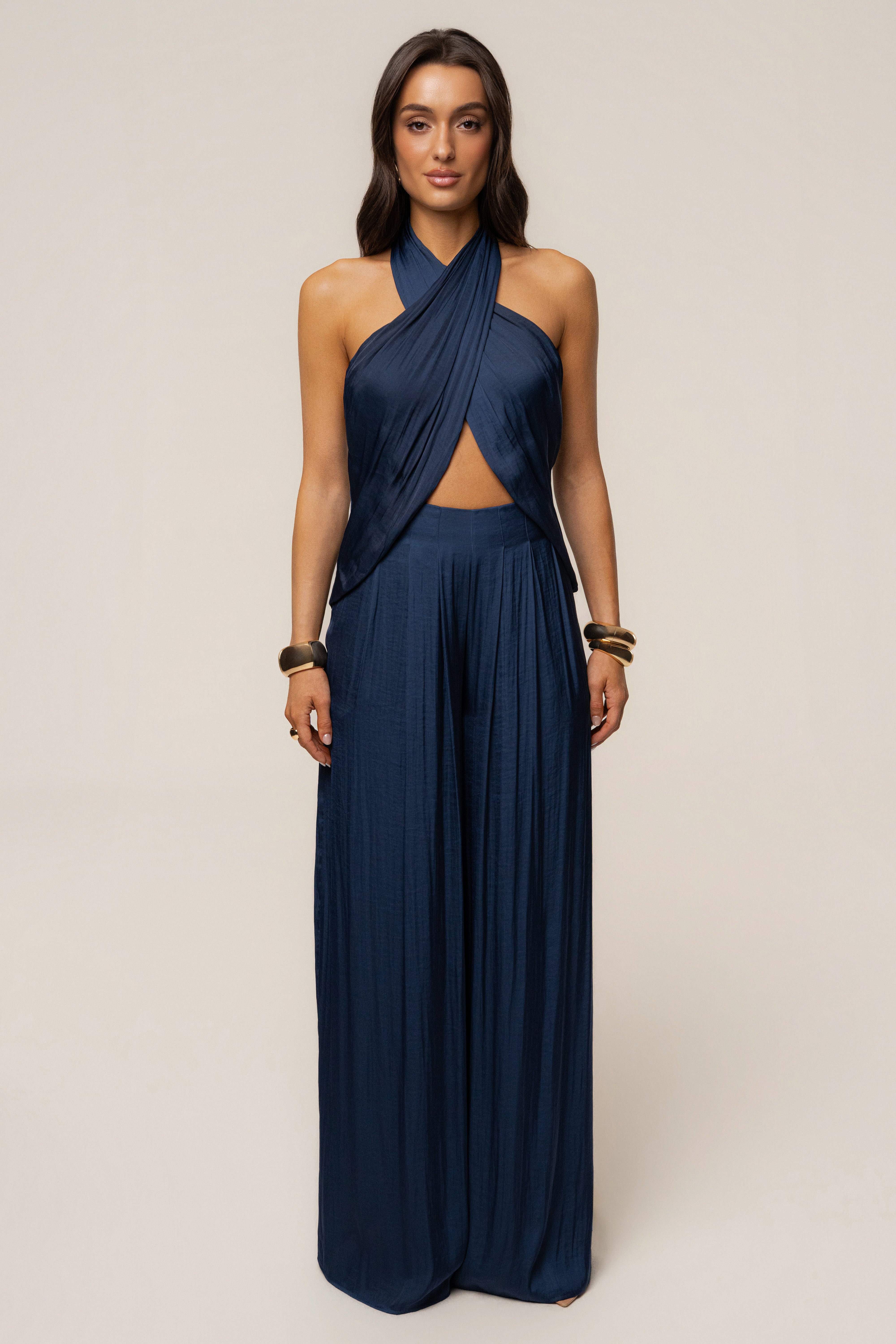 Blue Core Form Halter Top - JLUXLABEL