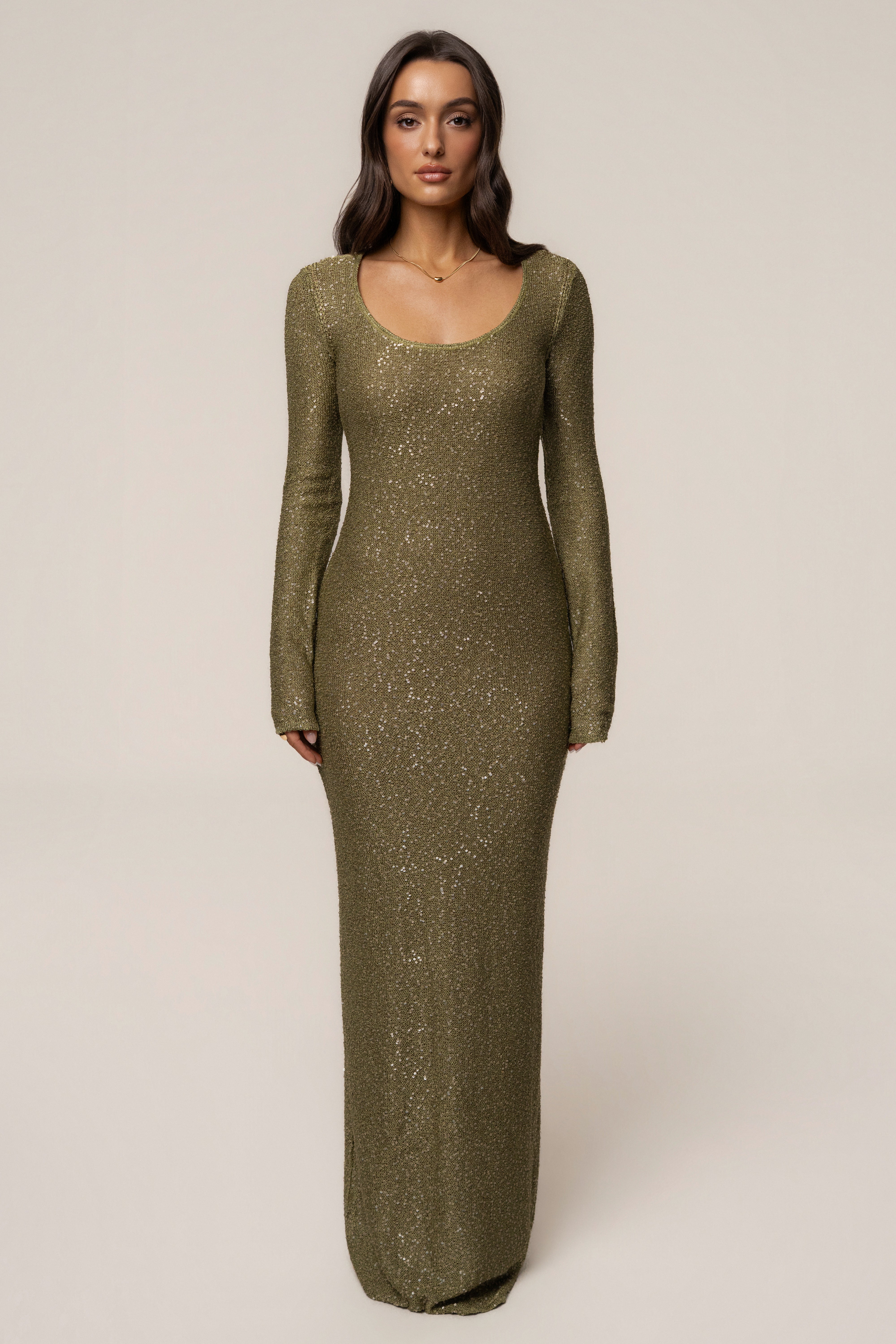 Lime Muse Sequin Maxi Dress - JLUXLABEL