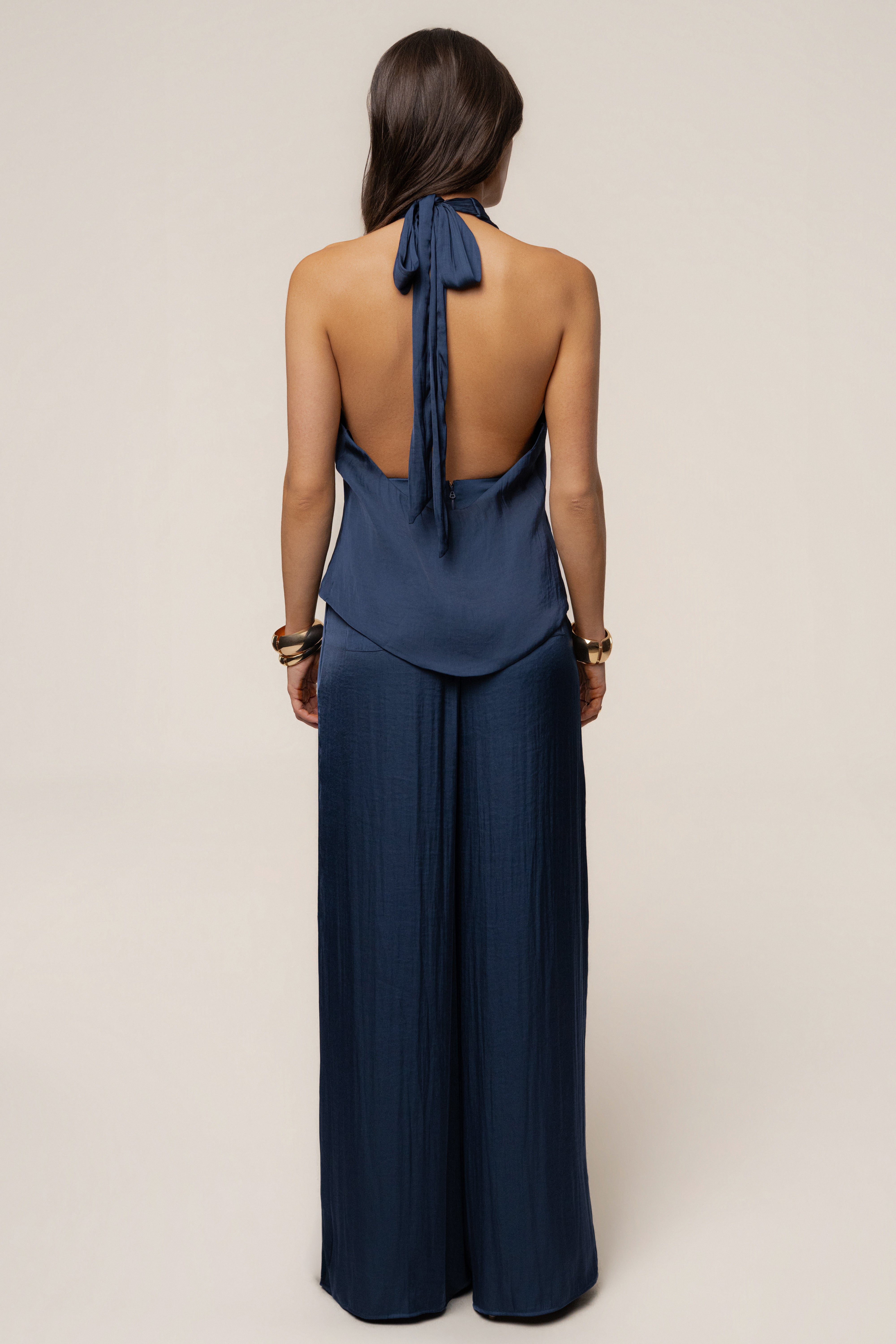 Blue Core Form Halter Top - JLUXLABEL