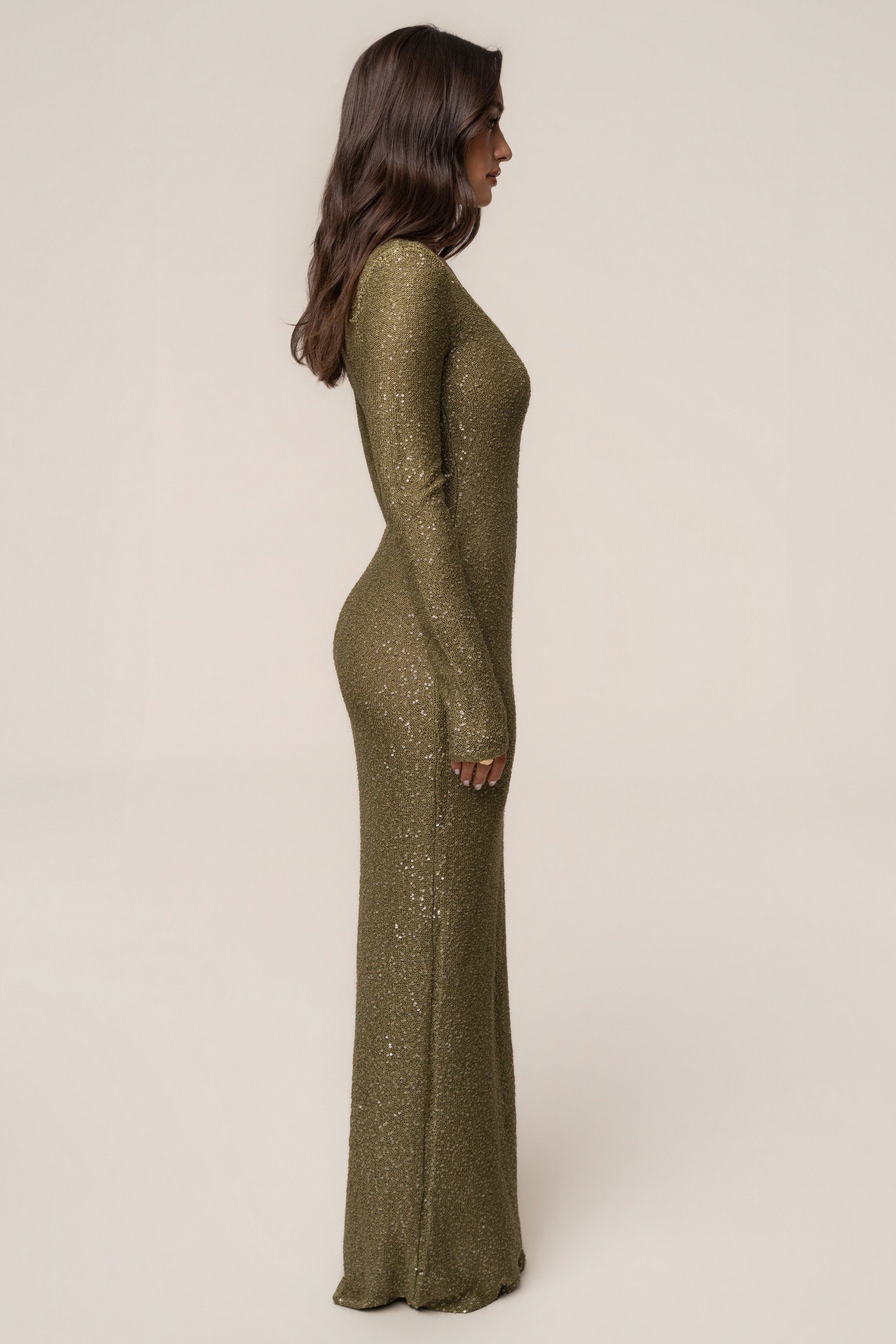 Lime Muse Sequin Maxi Dress - JLUXLABEL