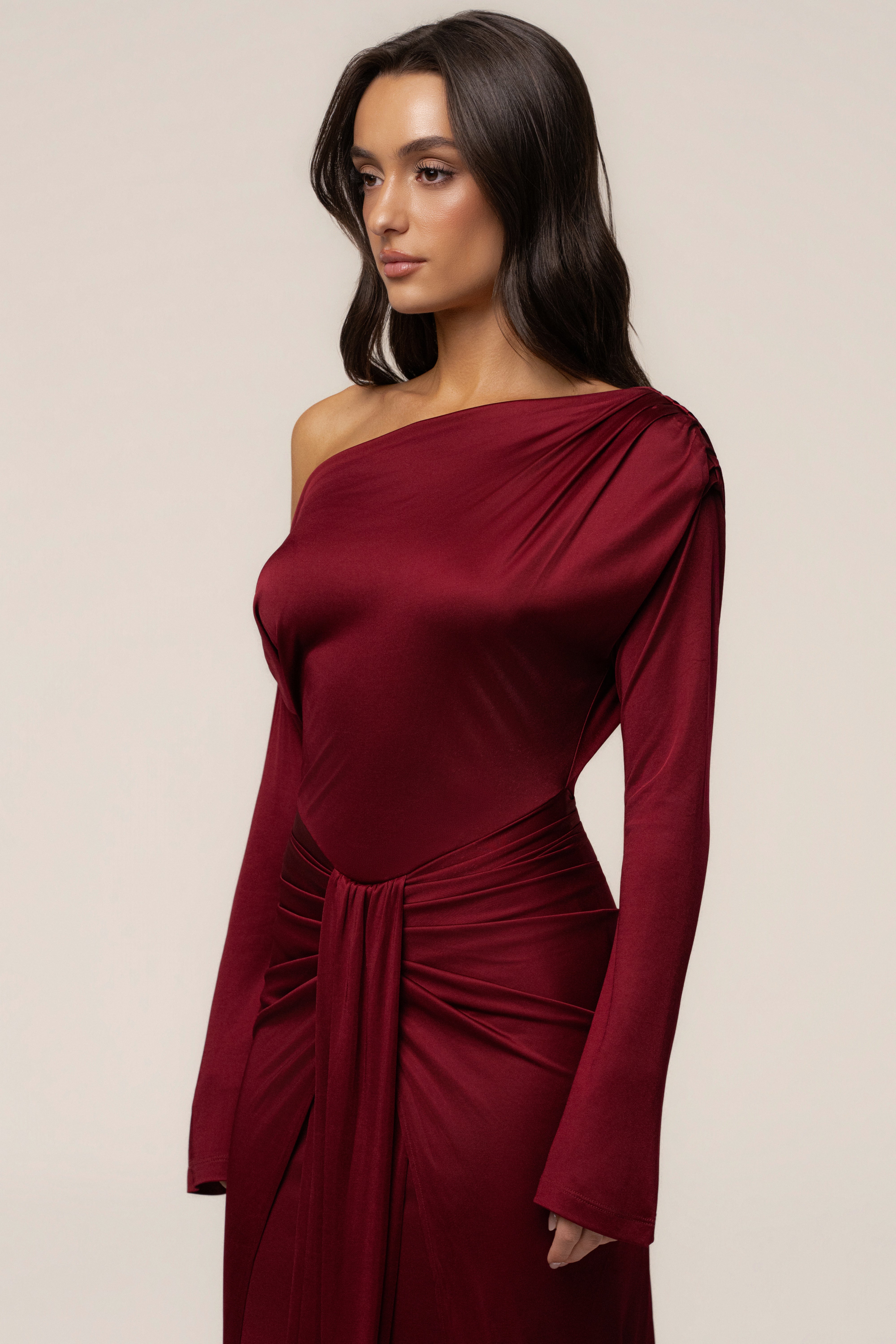 maxi burgundy dress Burgundy Draped Perfection Maxi Dress