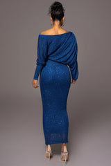 Blue Night Sky Sequin Skirt Set - JLUXLABEL