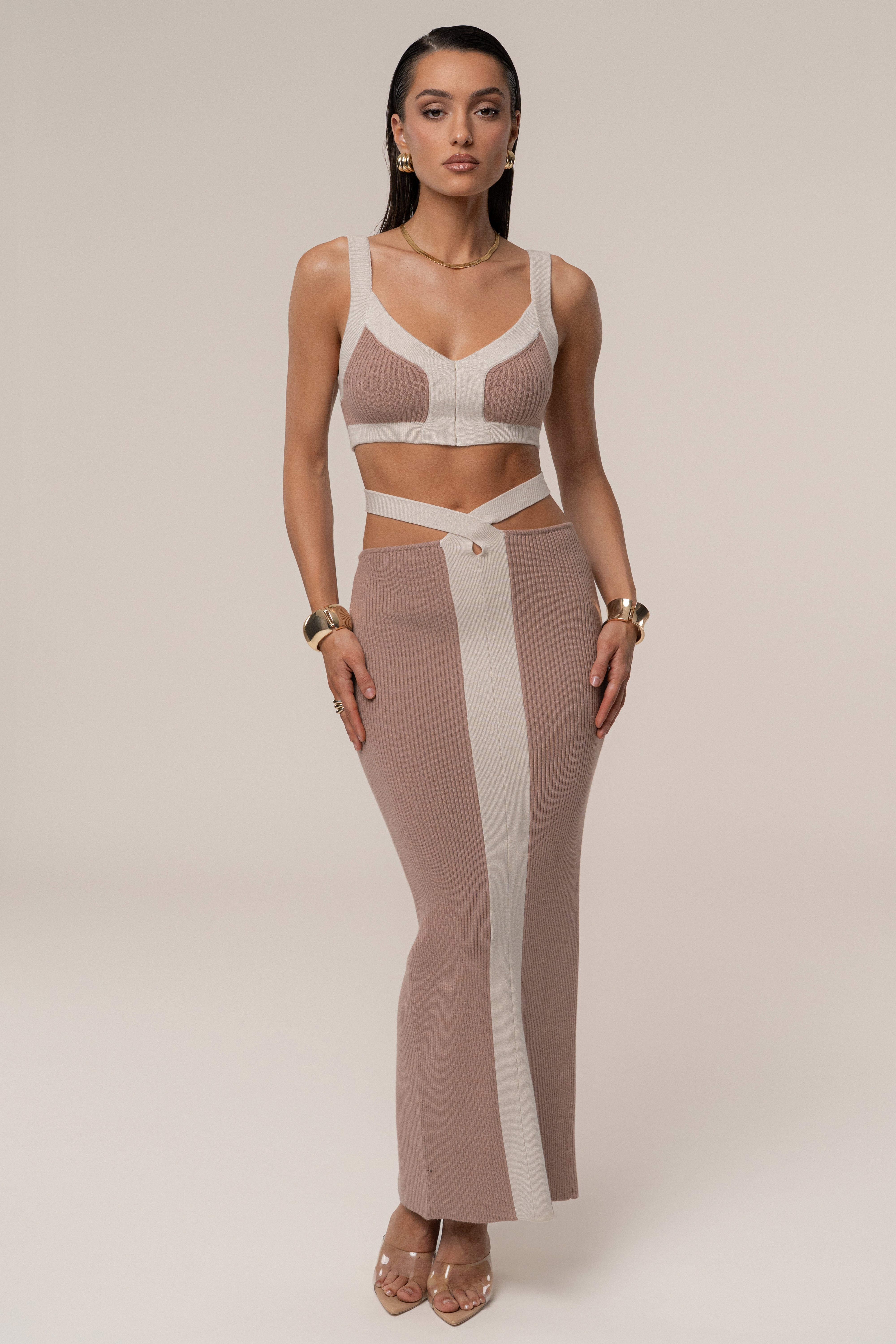 Mocha/Milk Coastal Drift Skirt Set - JLUXLABEL