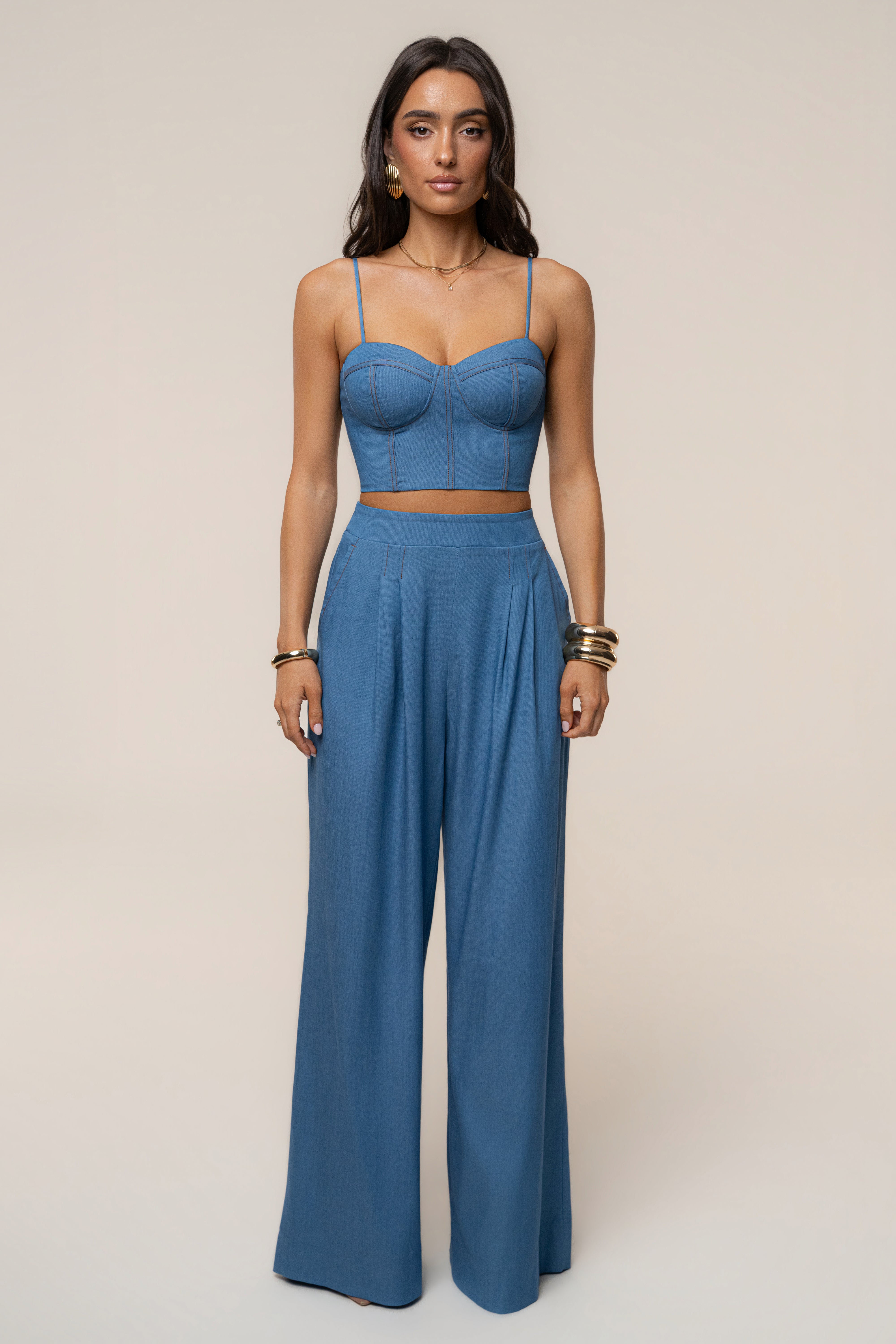 Blue Mediterranean Sky Pant Set | JLUXLABEL