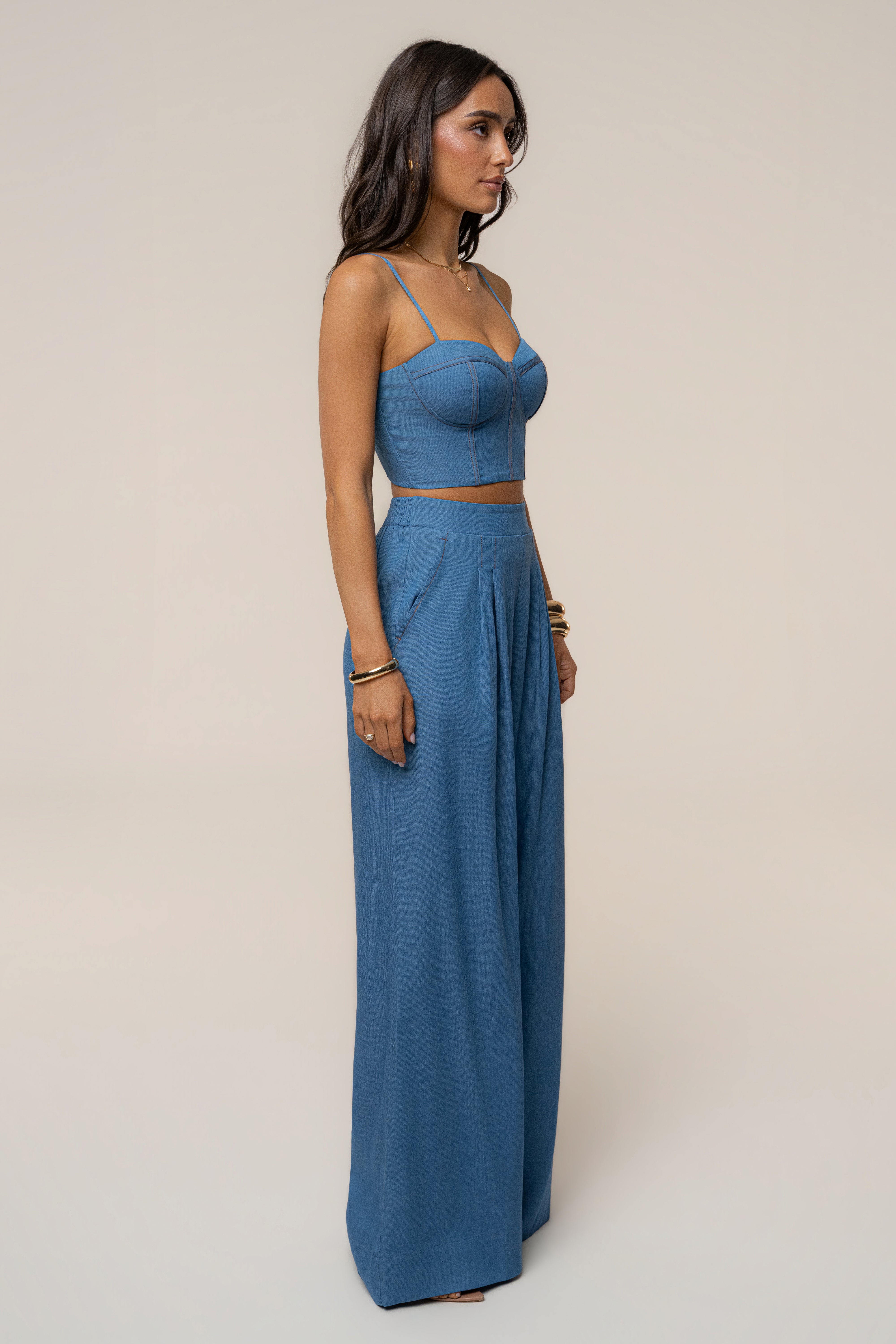 PRE-ORDER Blue Mediterranean Sky Pant Set - JLUXLABEL