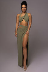 Olive New Age Two Piece Skirt Set - JLUXLABEL