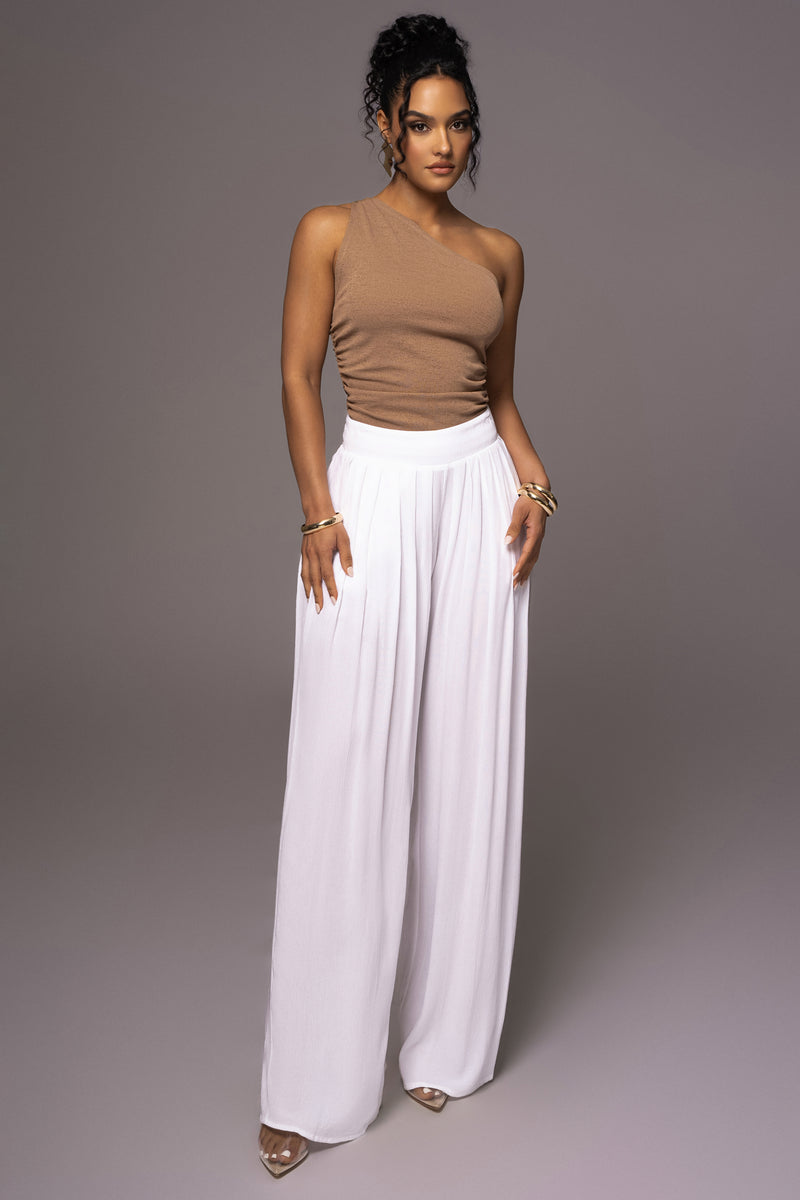 Dulcet 2 Pleat Wide Pants in White – Pink Manila
