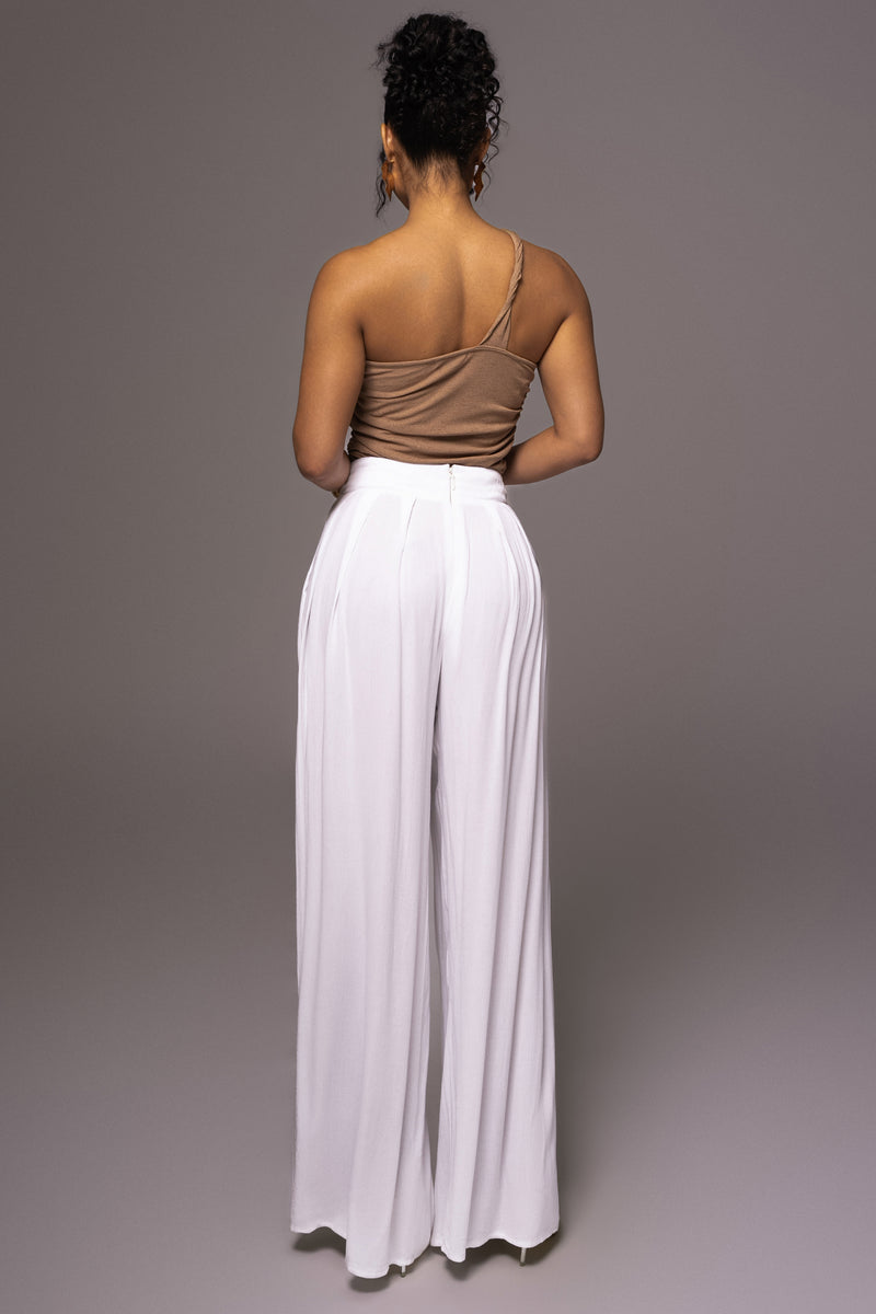 Tan Rebel One Shoulder Top - The Linen Collection - JLUXLABEL