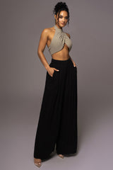Light Olive No Promises Halter Top - The Linen Collection - JLUXLABEL