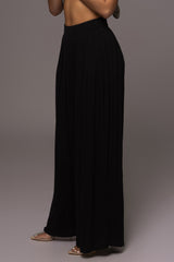 Black After Sunset Pleated Pants - JLUXLABEL