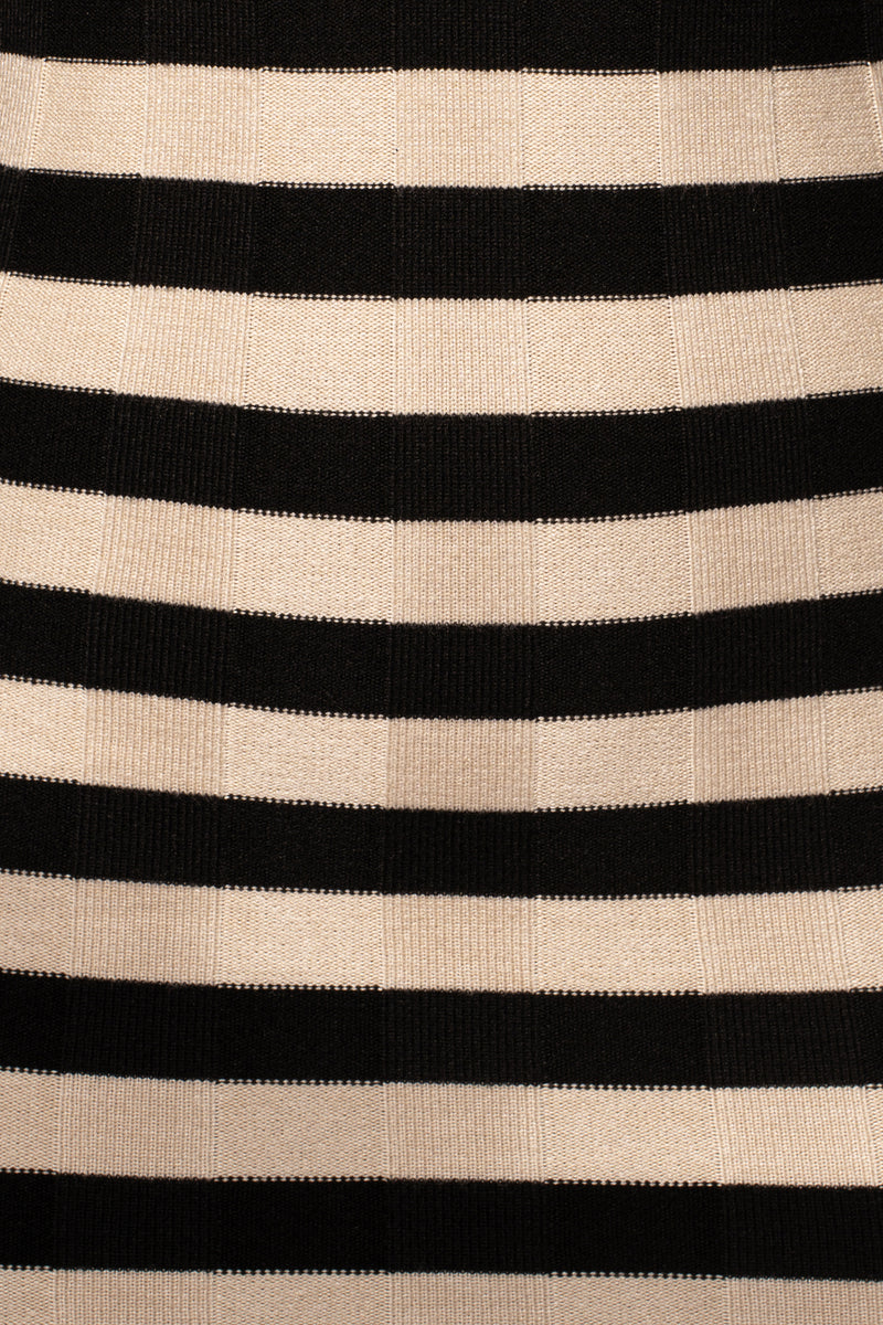 Black Stripe Not Too Far Midi Dress - JLUXLABEL