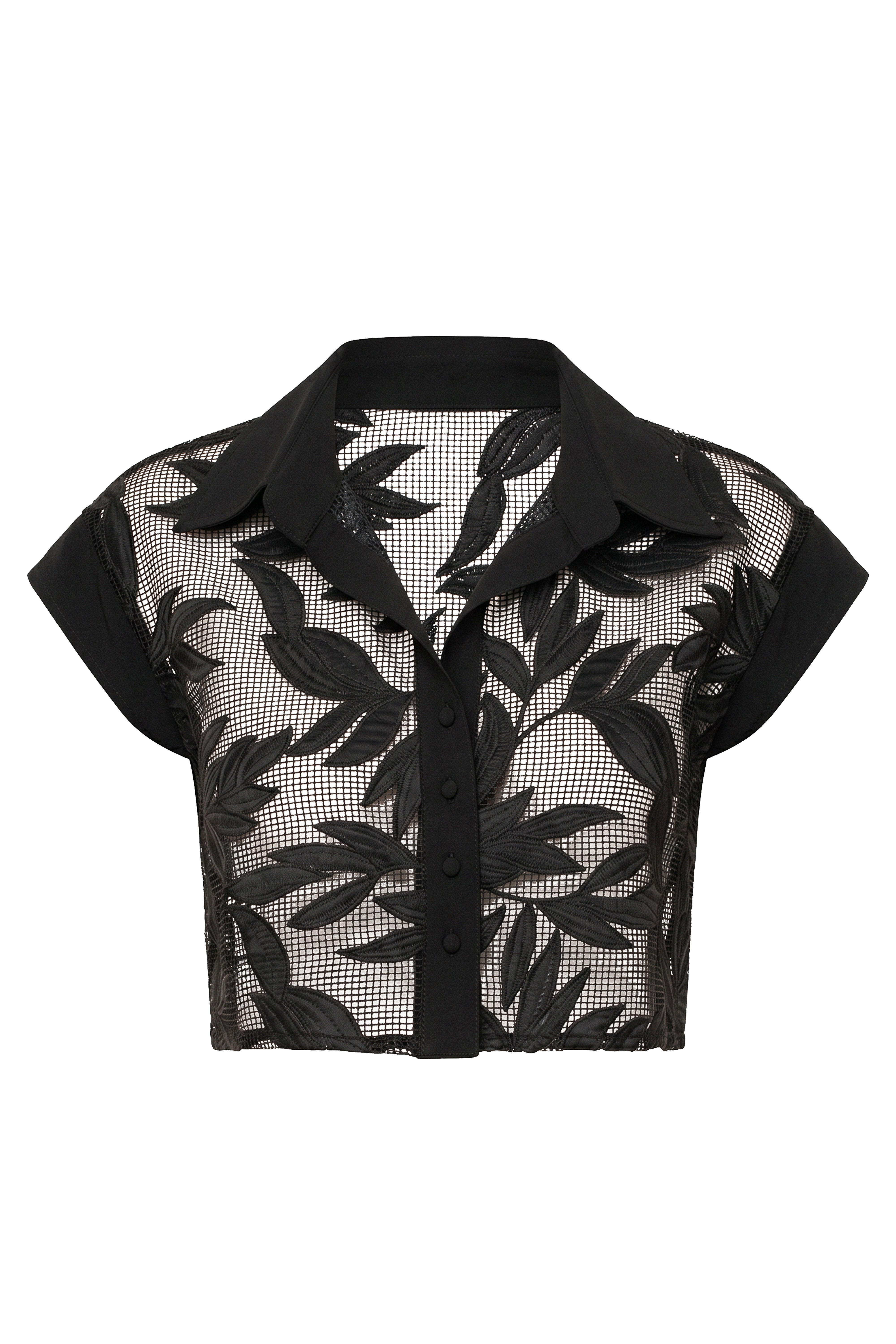 Black Bali Nights Embroidered  Top