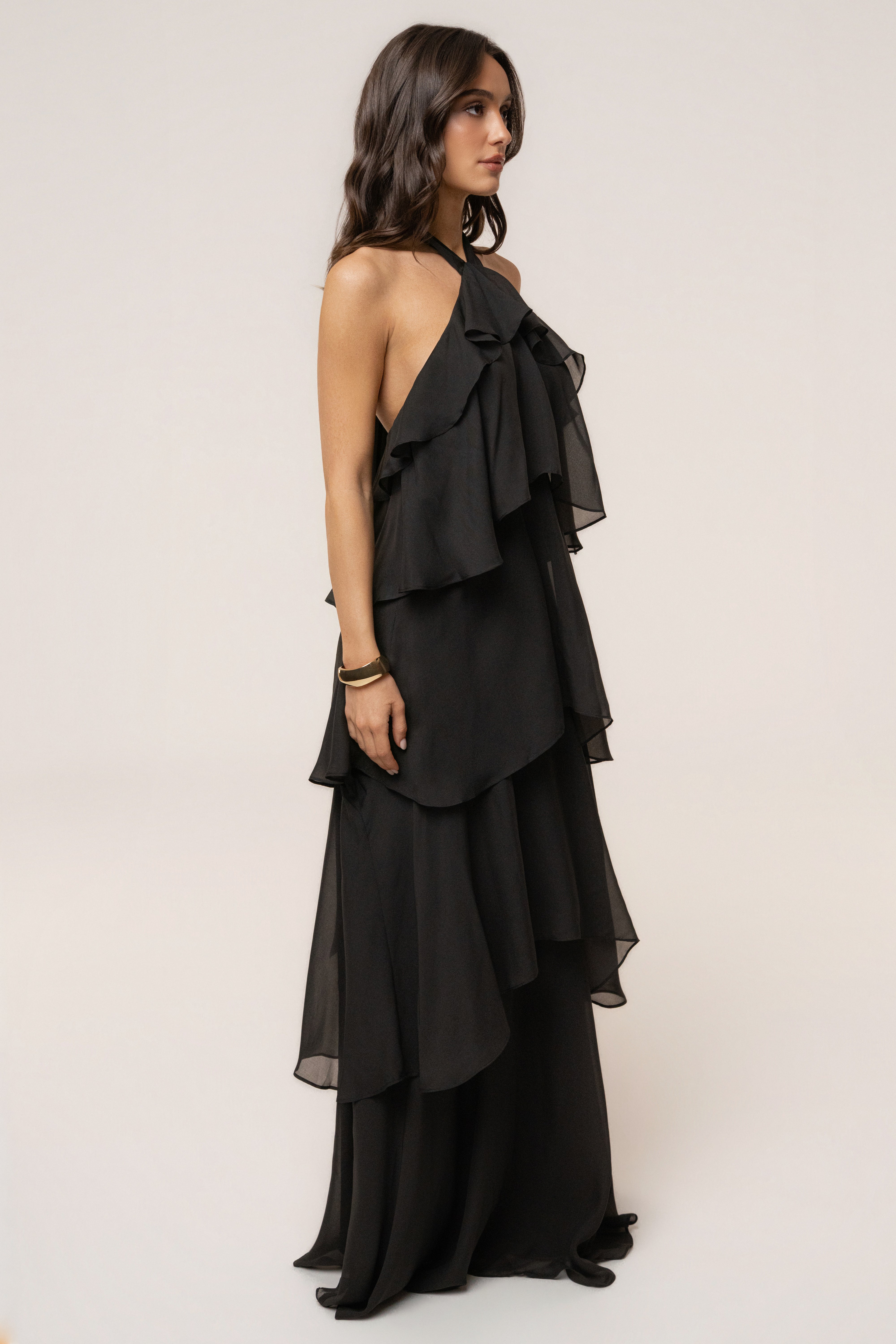 Black Head In The Clouds maxi dress by JLUXLABEL featuring a flowing silhouette and stylish design.