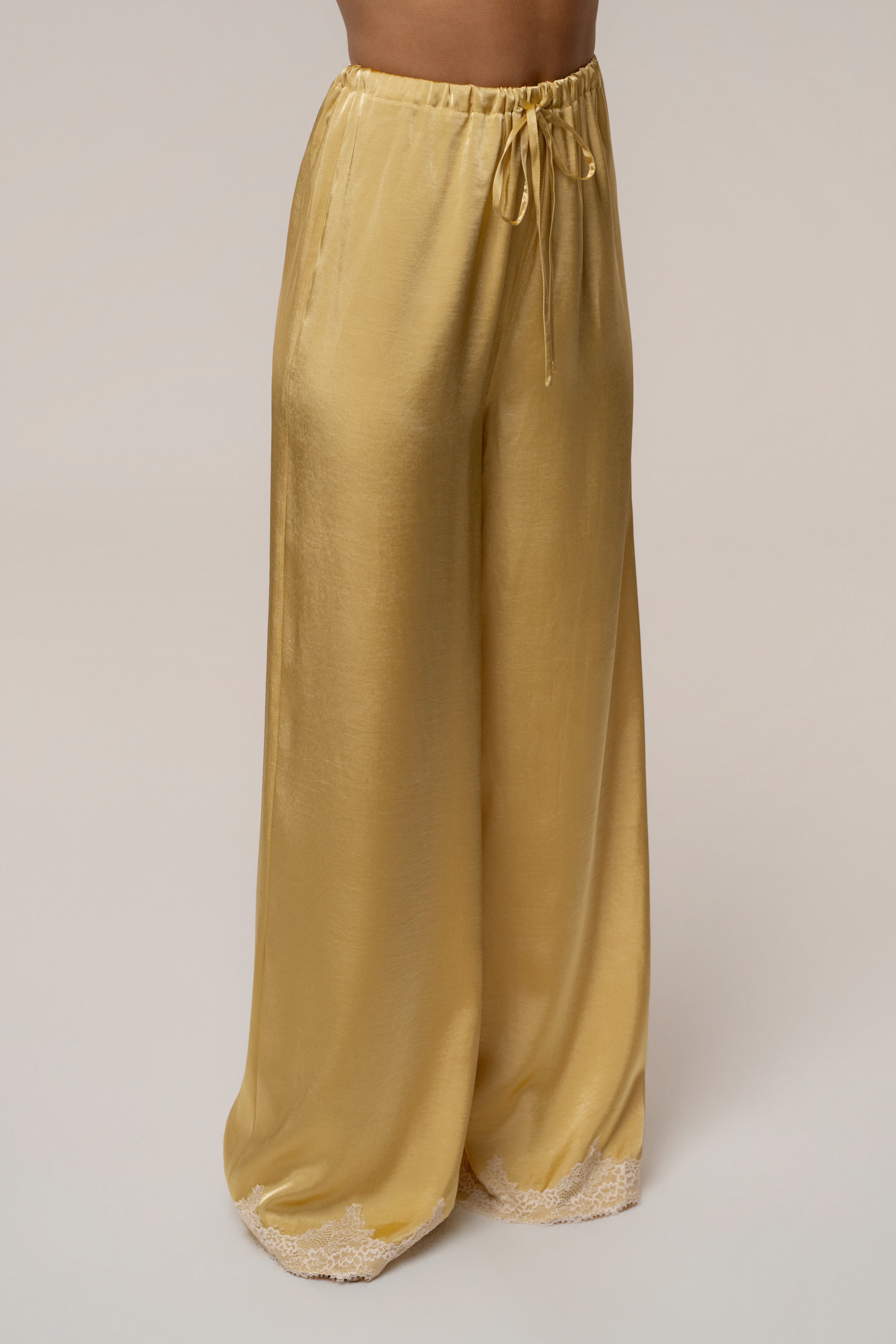Yellow Laguna Breeze pant set by JLUXLABEL featuring relaxed fit pants and matching top, perfect for casual stylish wear.