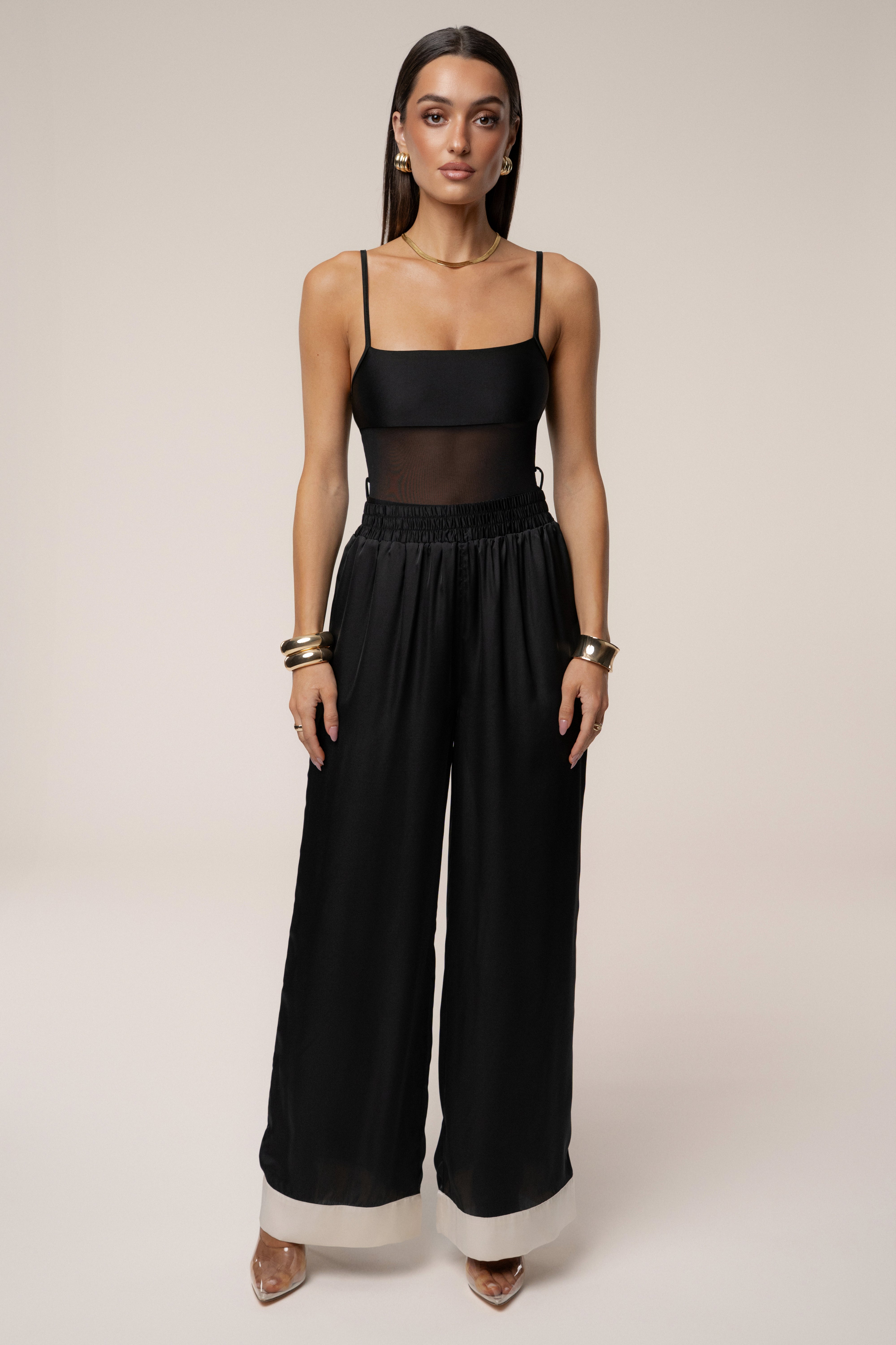 Black Jet Set Wide Leg Pants - JLUXLABEL