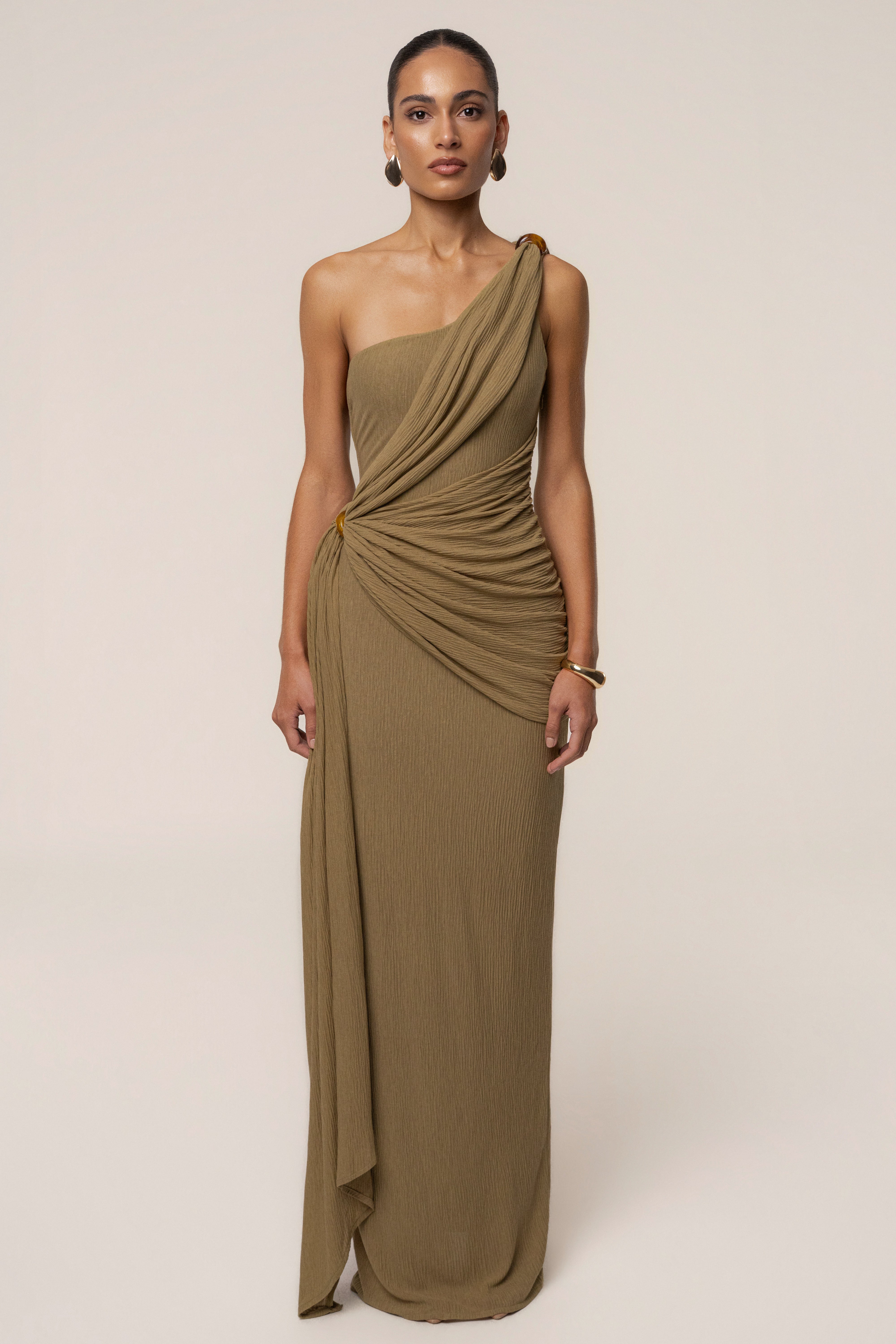 Moss Rich Mocha Wrap Dress - JLUXLABEL