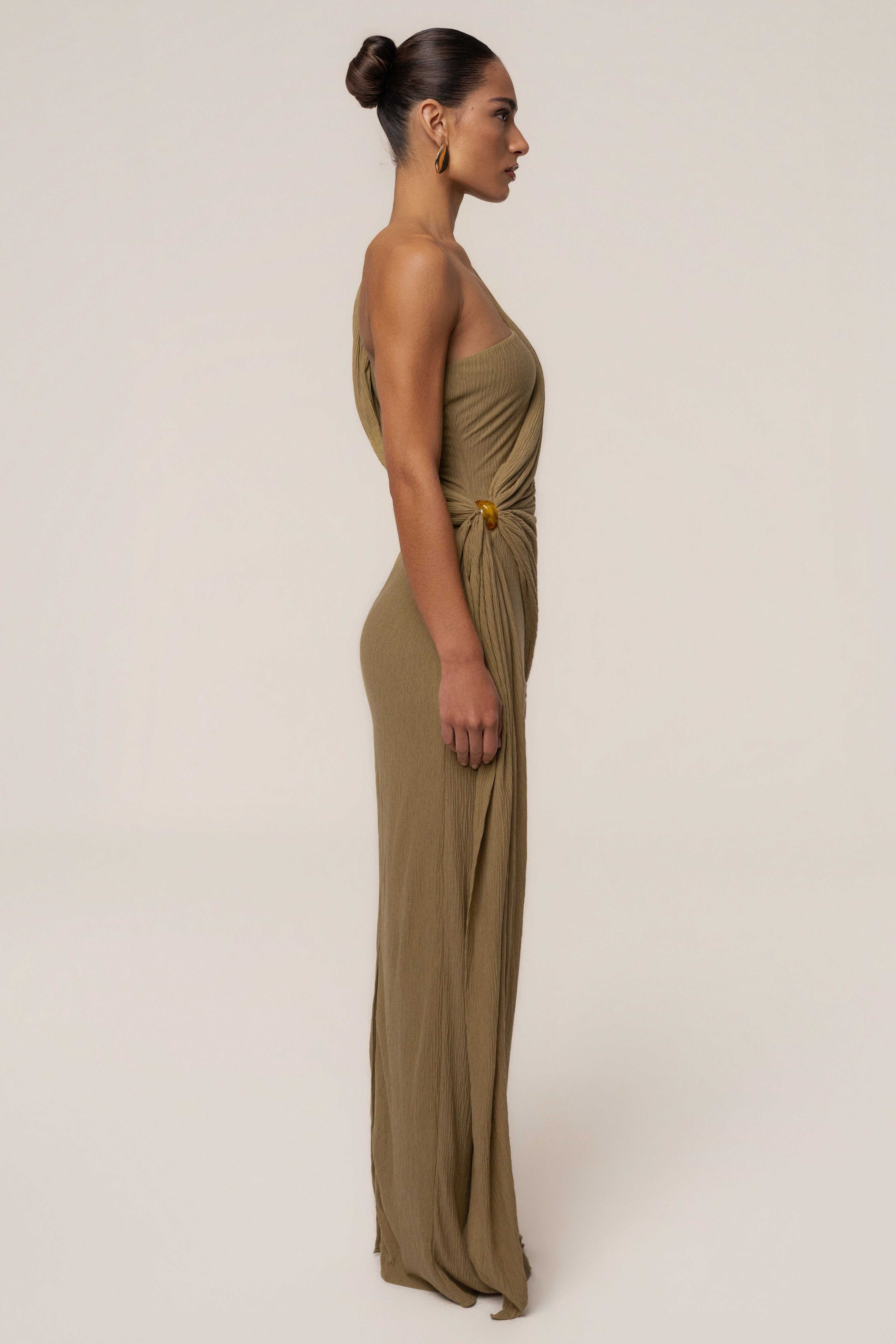 Moss Rich Mocha Wrap Dress - JLUXLABEL