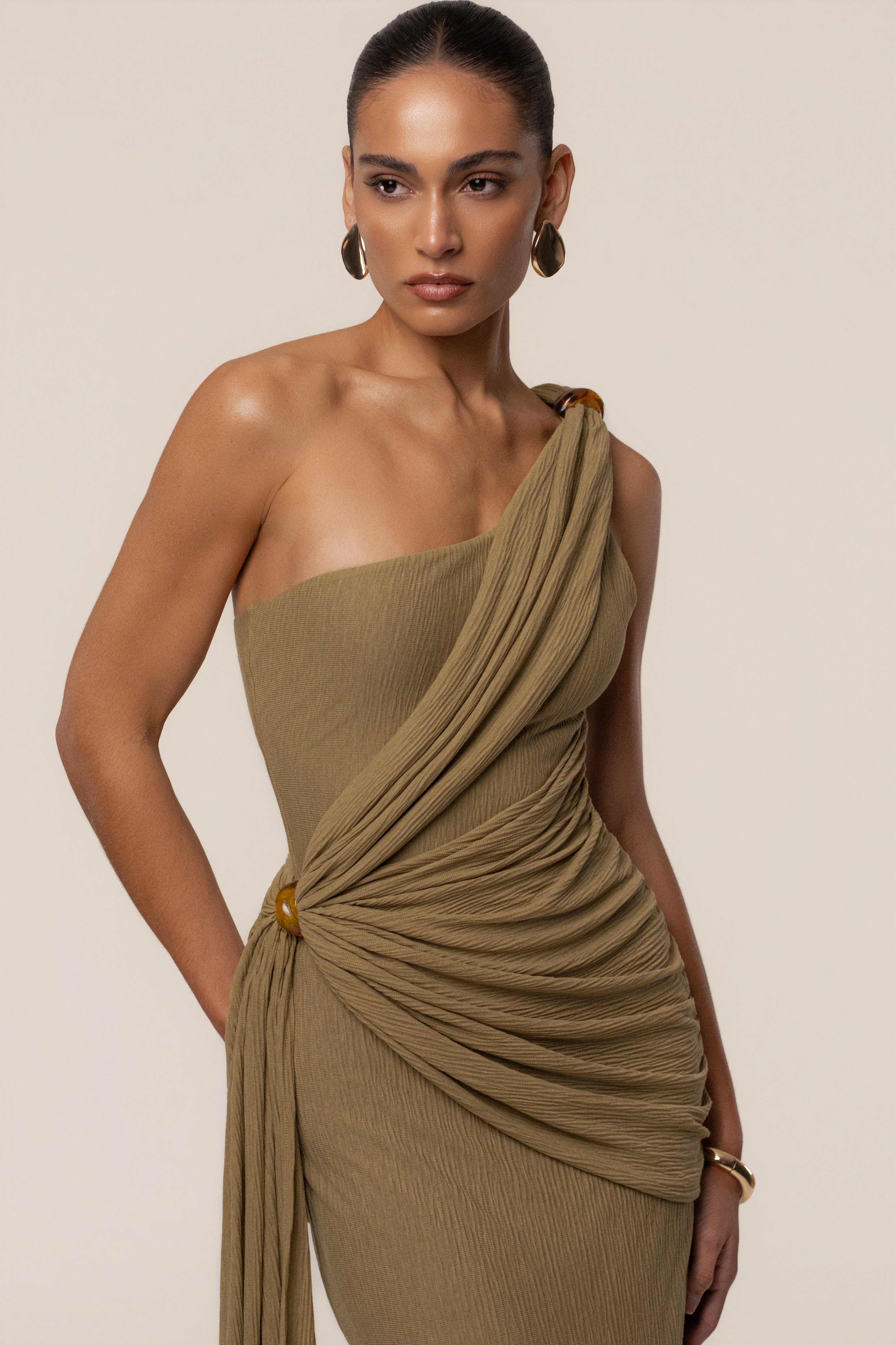Moss Rich Mocha Wrap Dress - JLUXLABEL