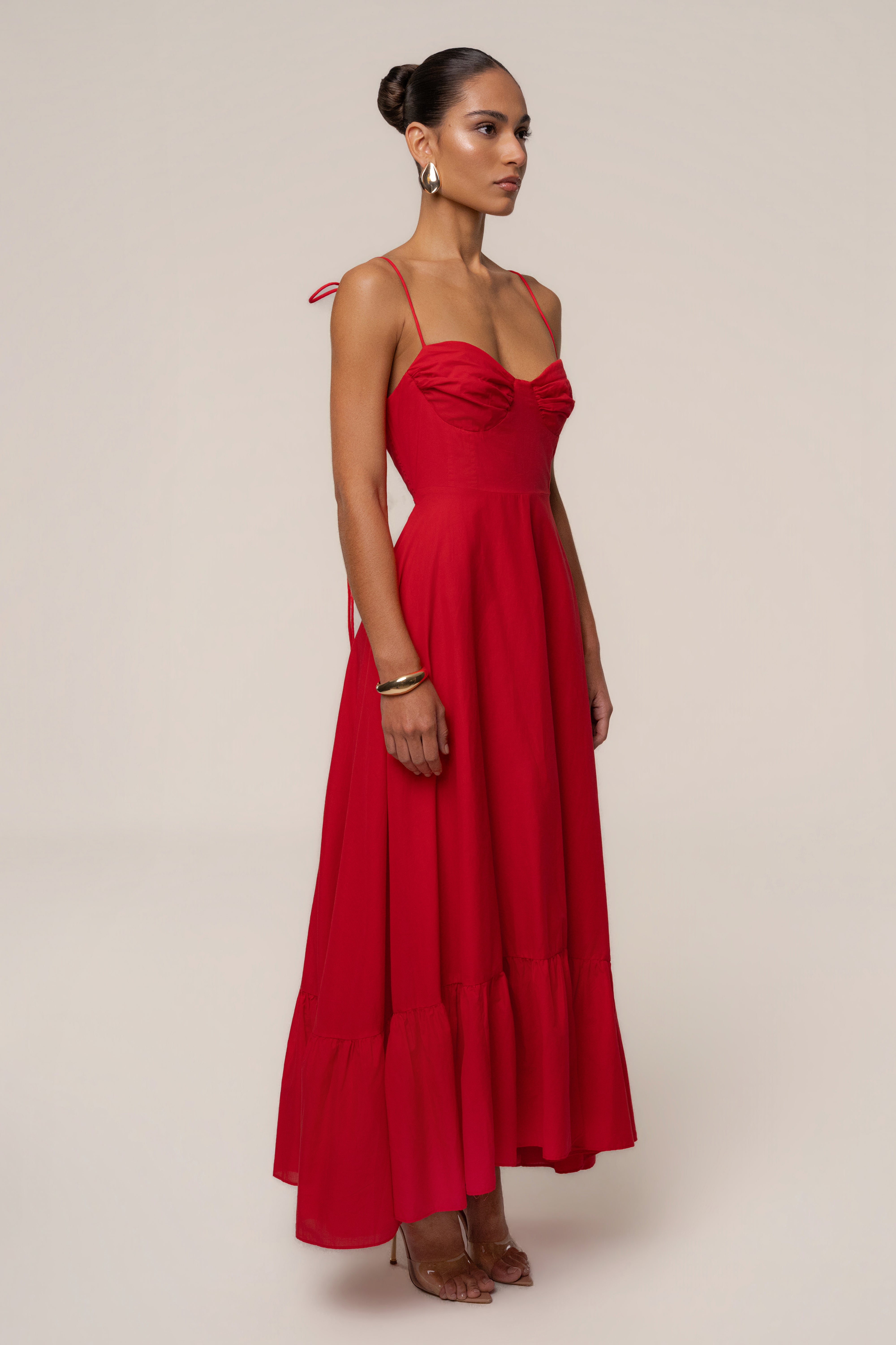 Red Romantic Flow Maxi Dress