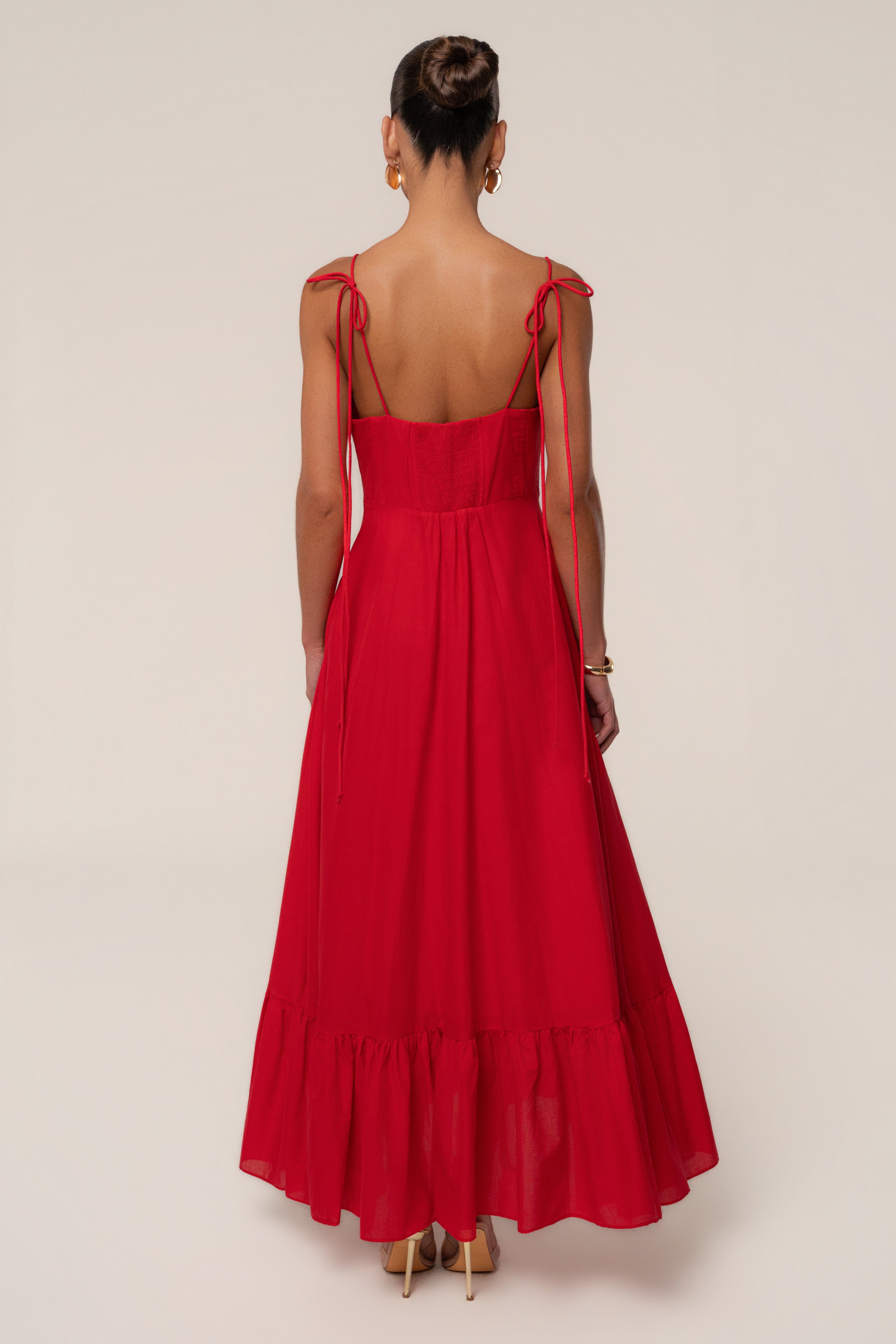 Red Romantic Flow Maxi Dress