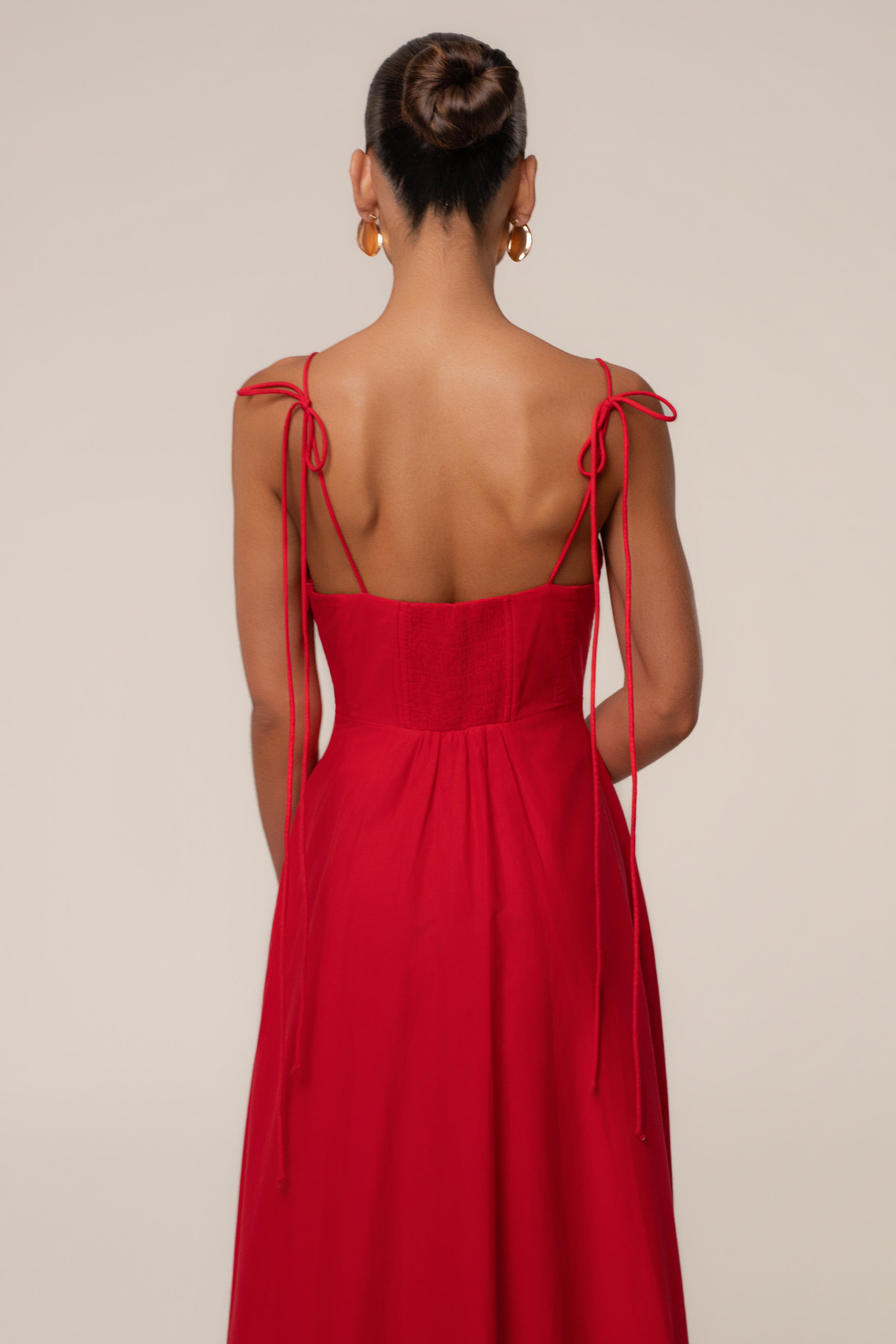 Red Romantic Flow Maxi Dress - JLUXLABEL