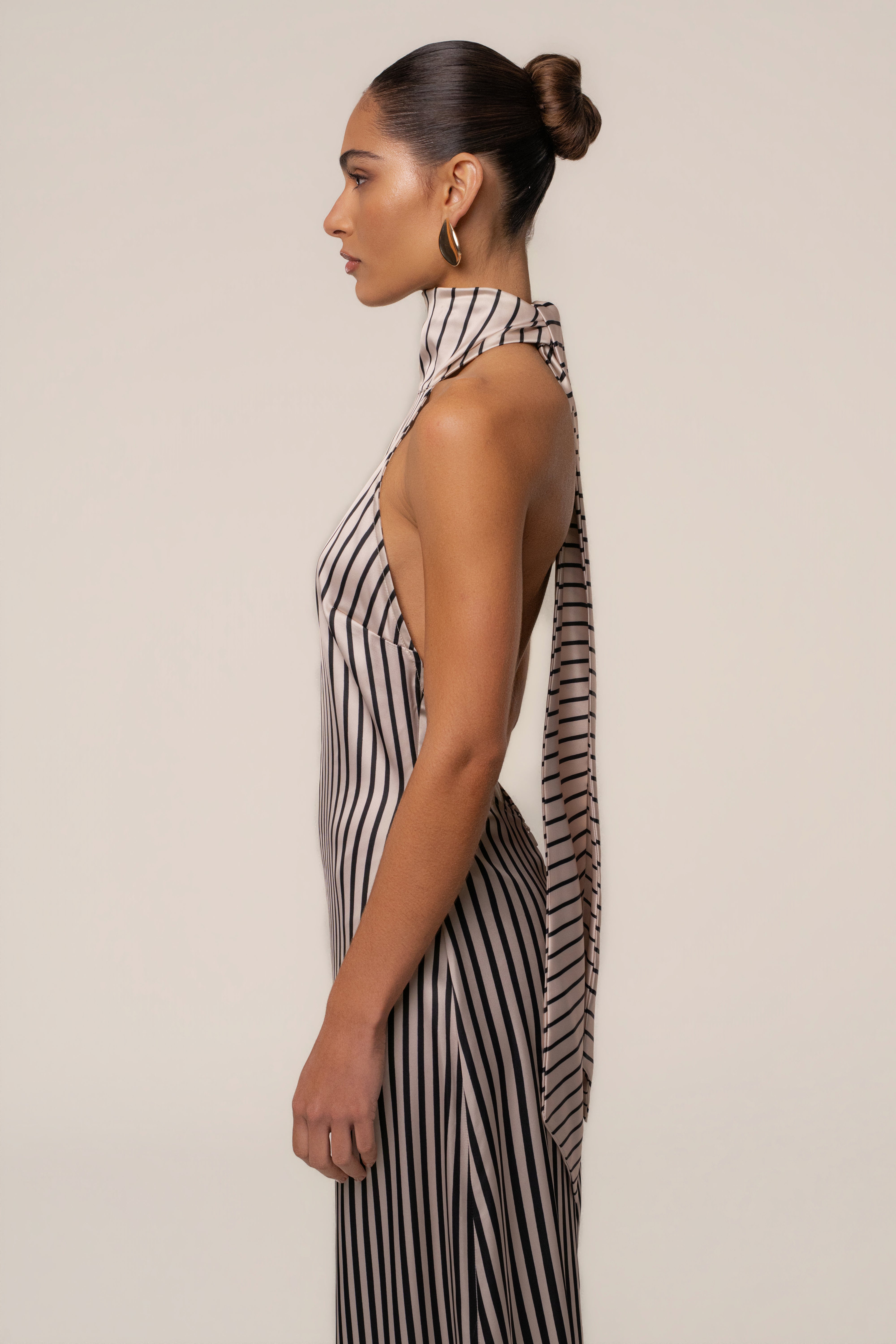 Ivory Gleam Striped Maxi Dress