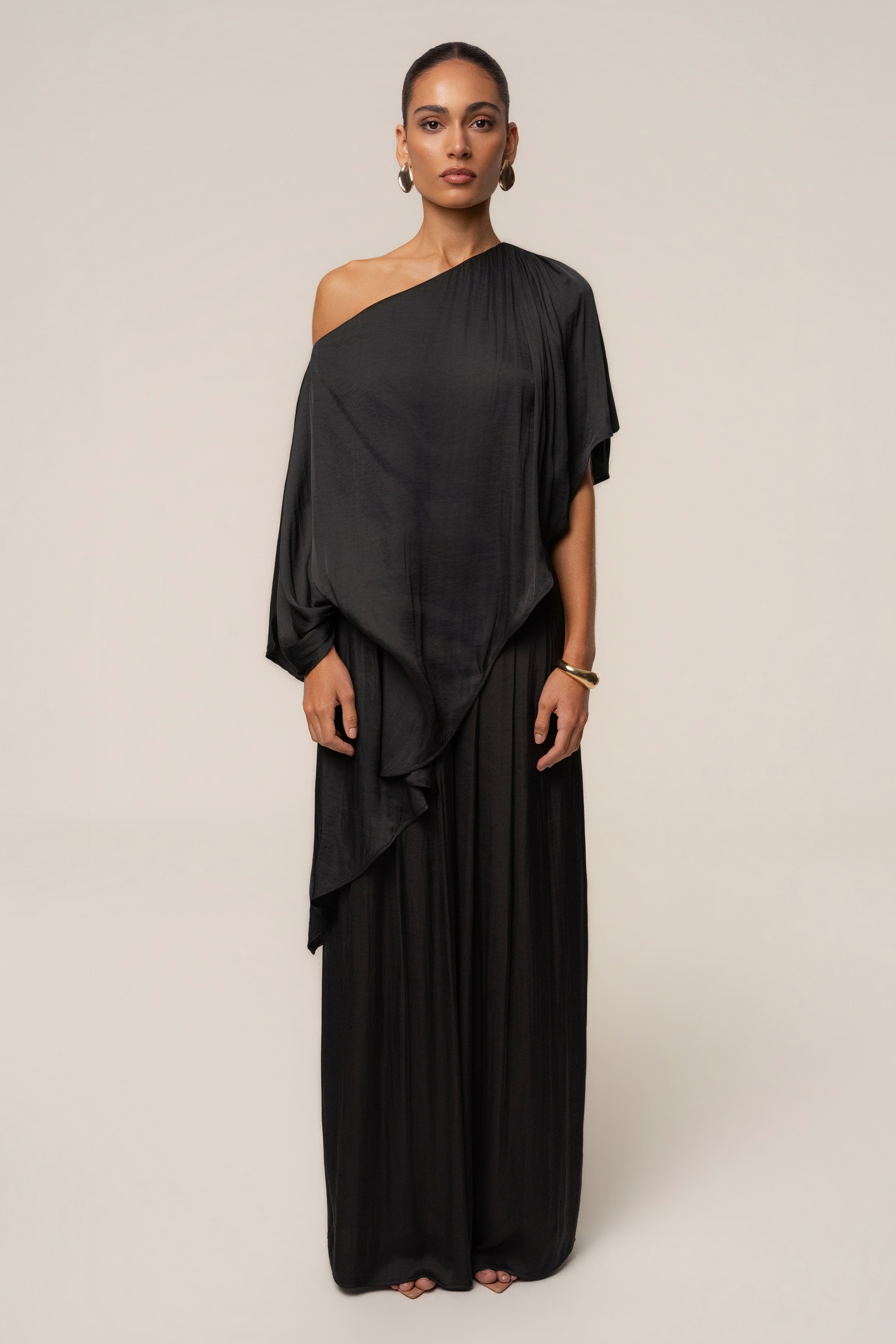 Black Brisa One Shoulder Top - JLUXLABEL