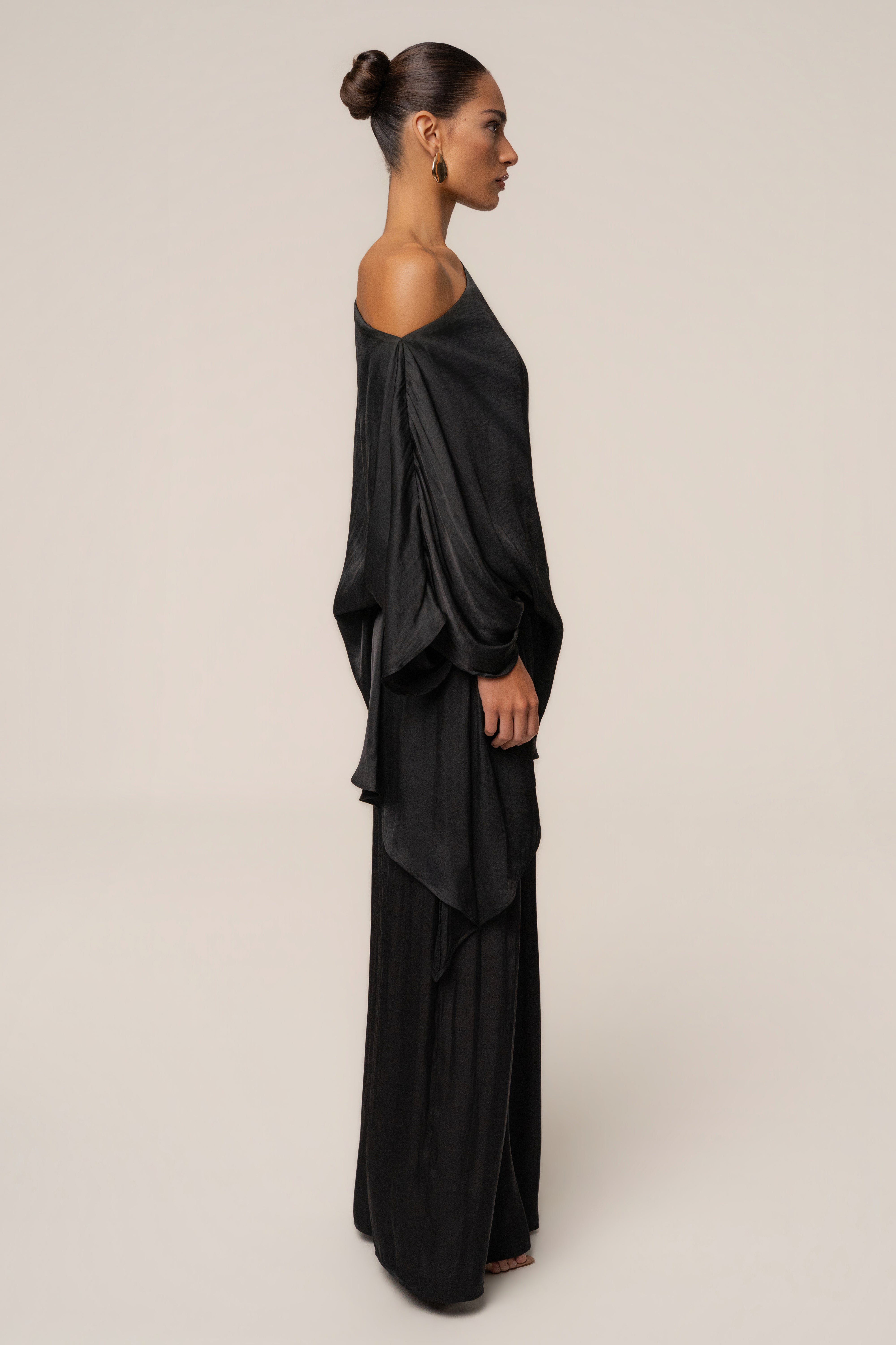 Black Brisa One Shoulder Top - JLUXLABEL