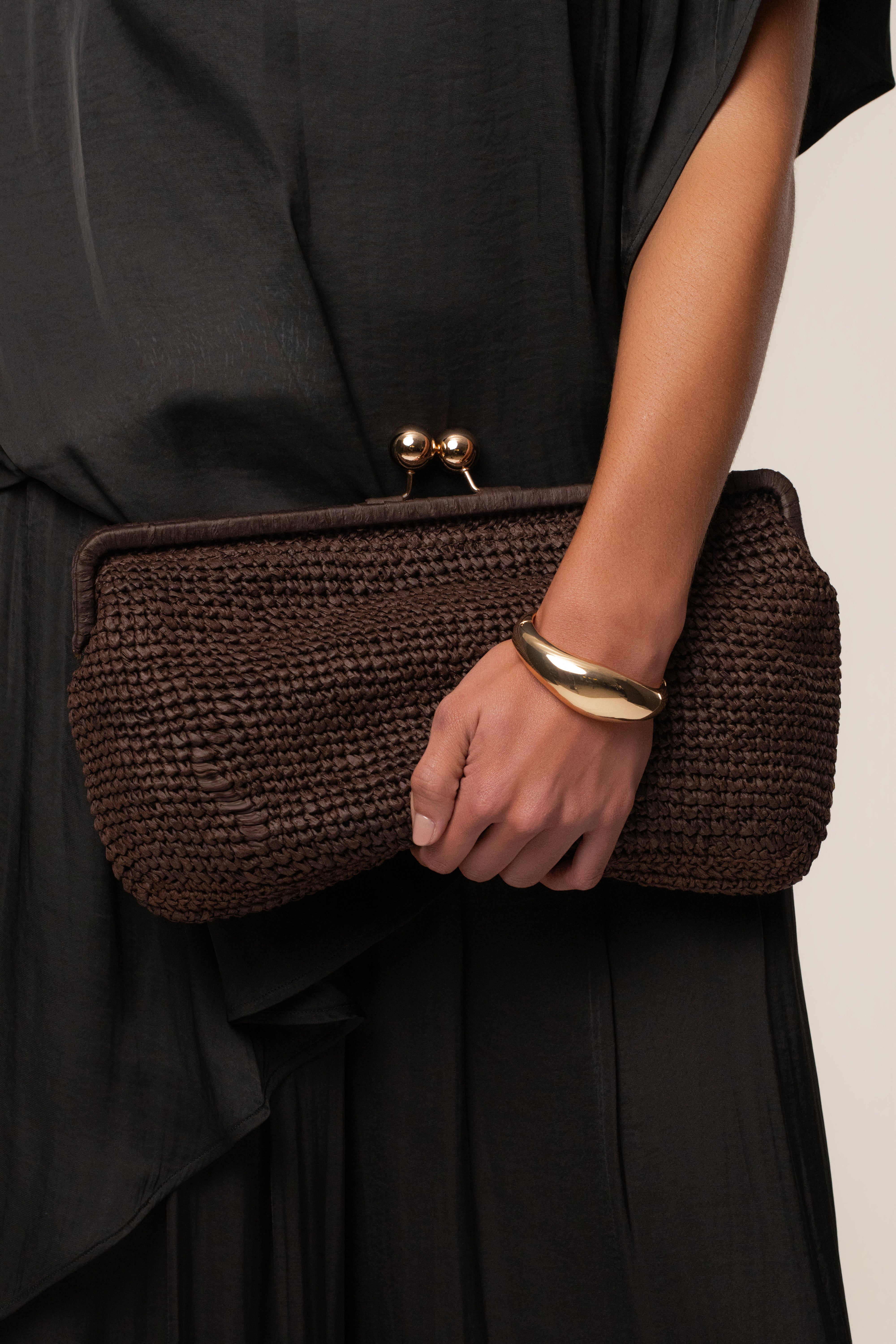 Chocolate Sunkissed Clasp Clutch - JLUXLABEL
