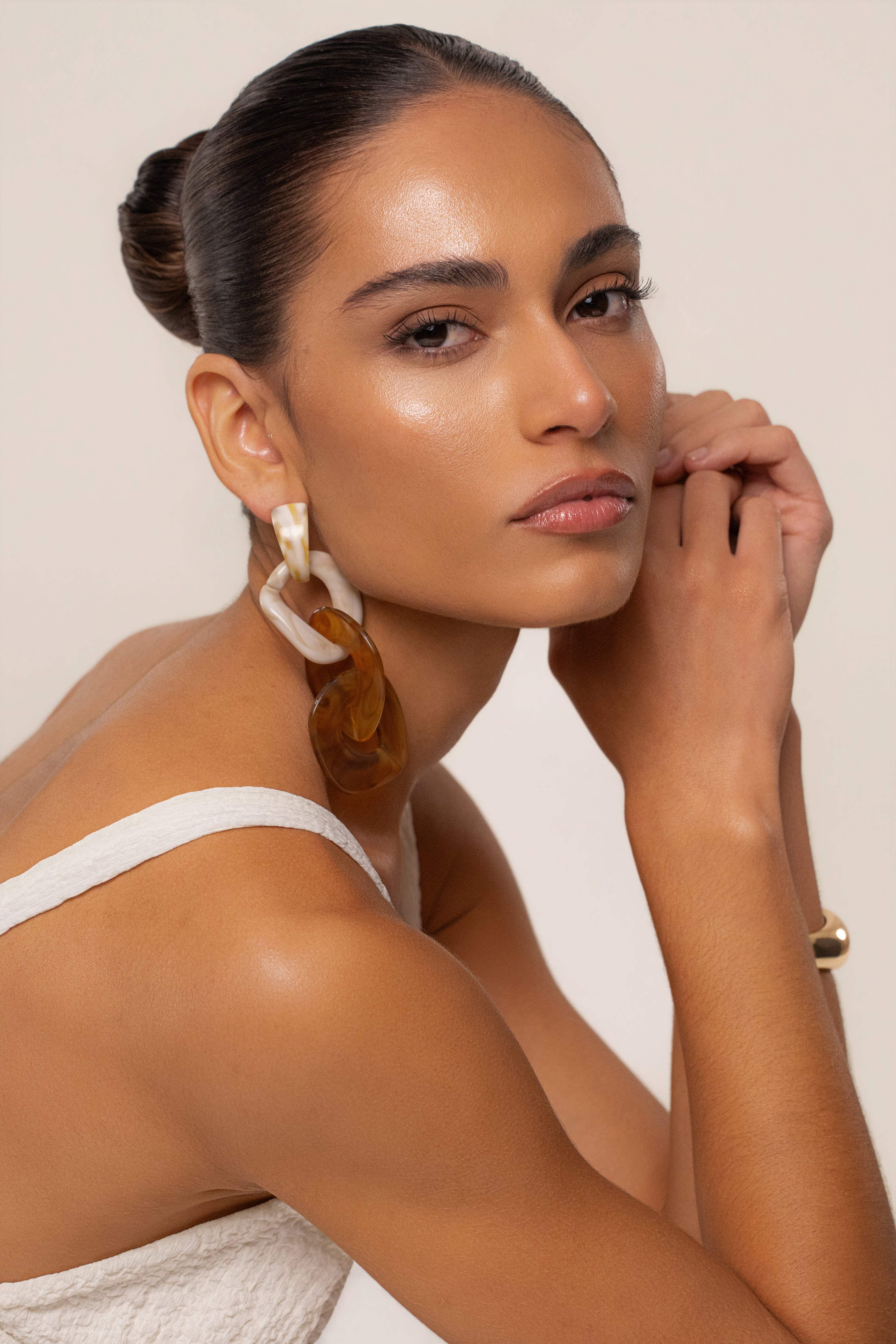 Brown Escape Link Earrings - JLUXLABEL