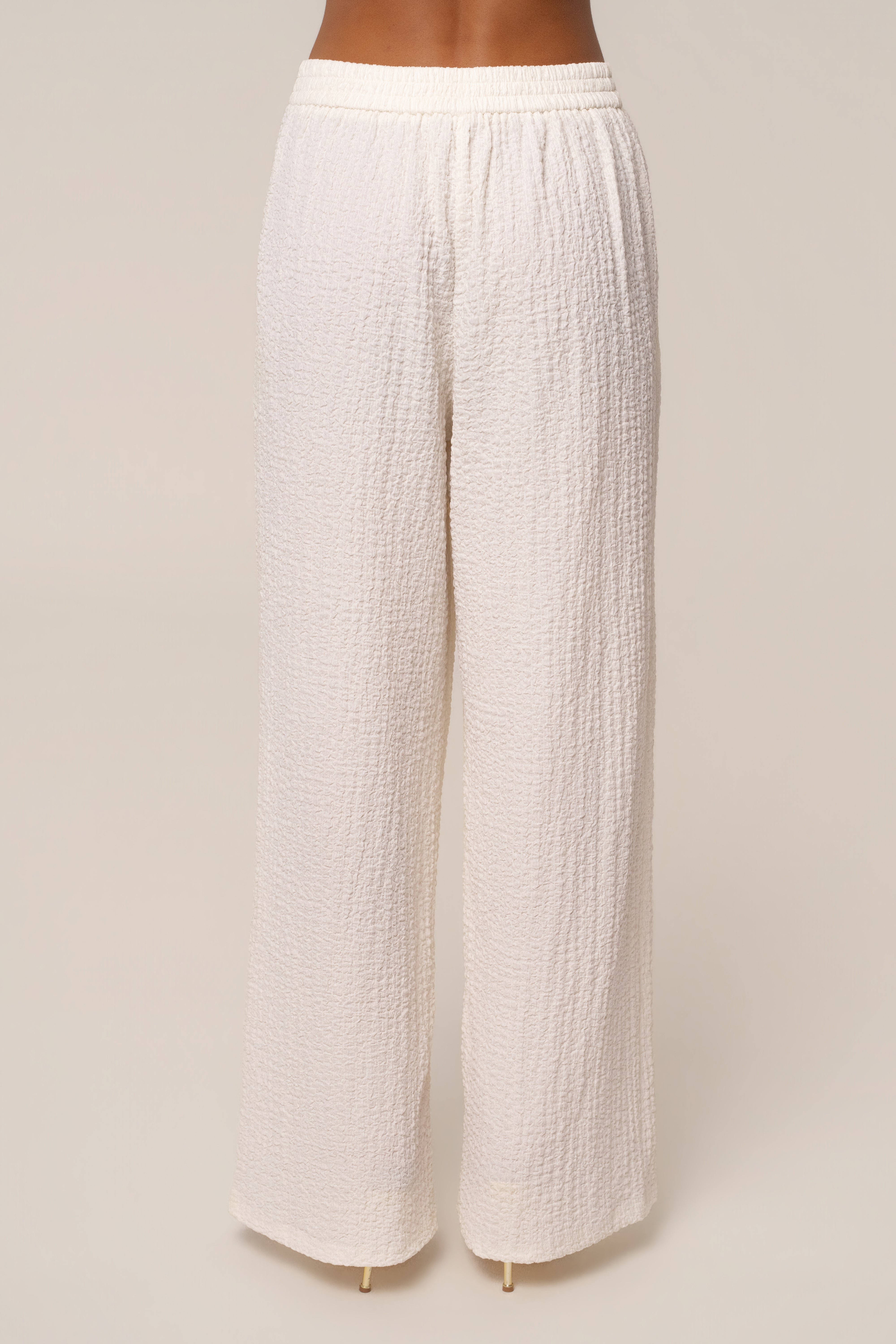 Ivory Unwind Textured Pants