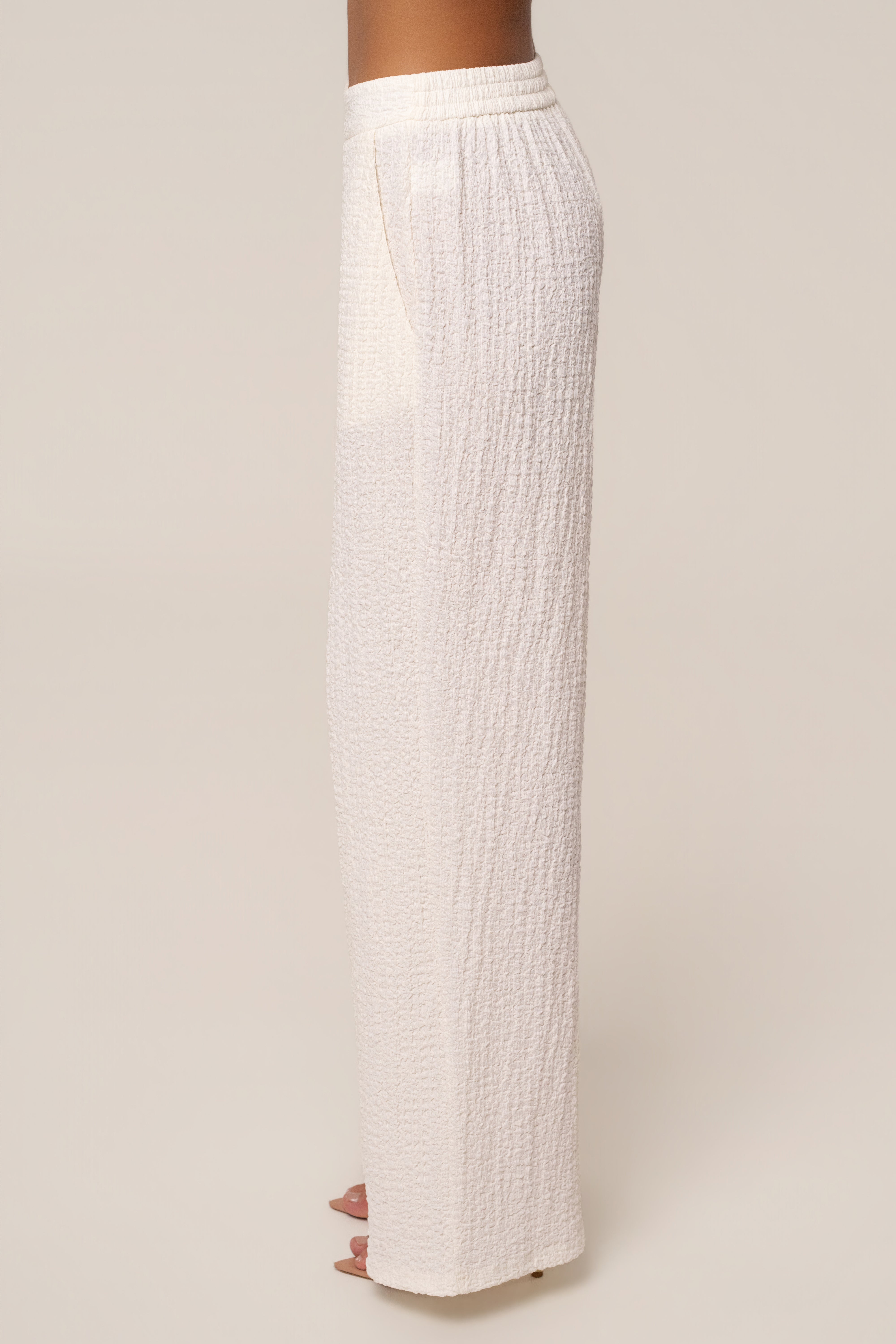 Ivory Unwind Textured Pants