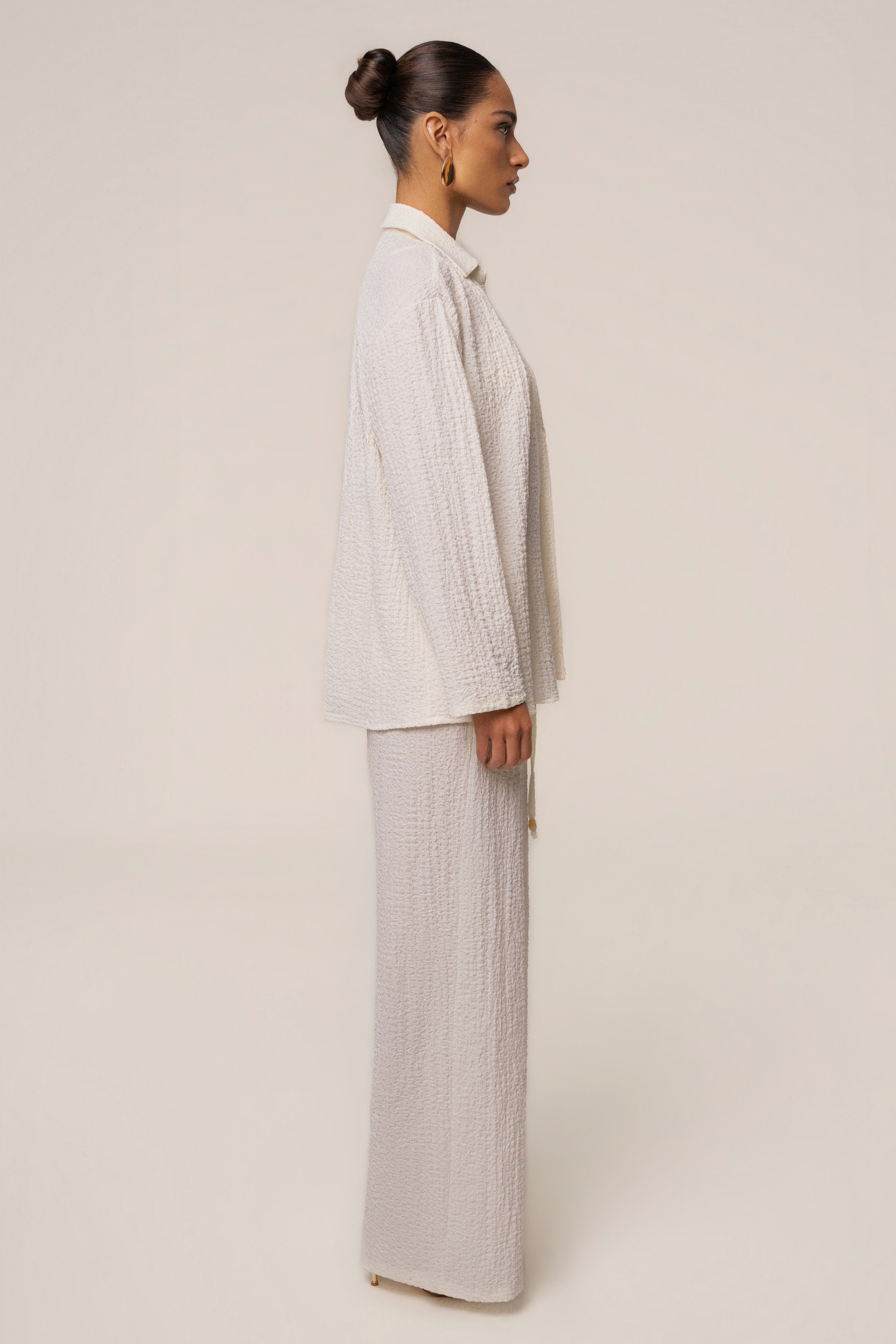Ivory Unwind Tie-Front Blouse - JLUXLABEL