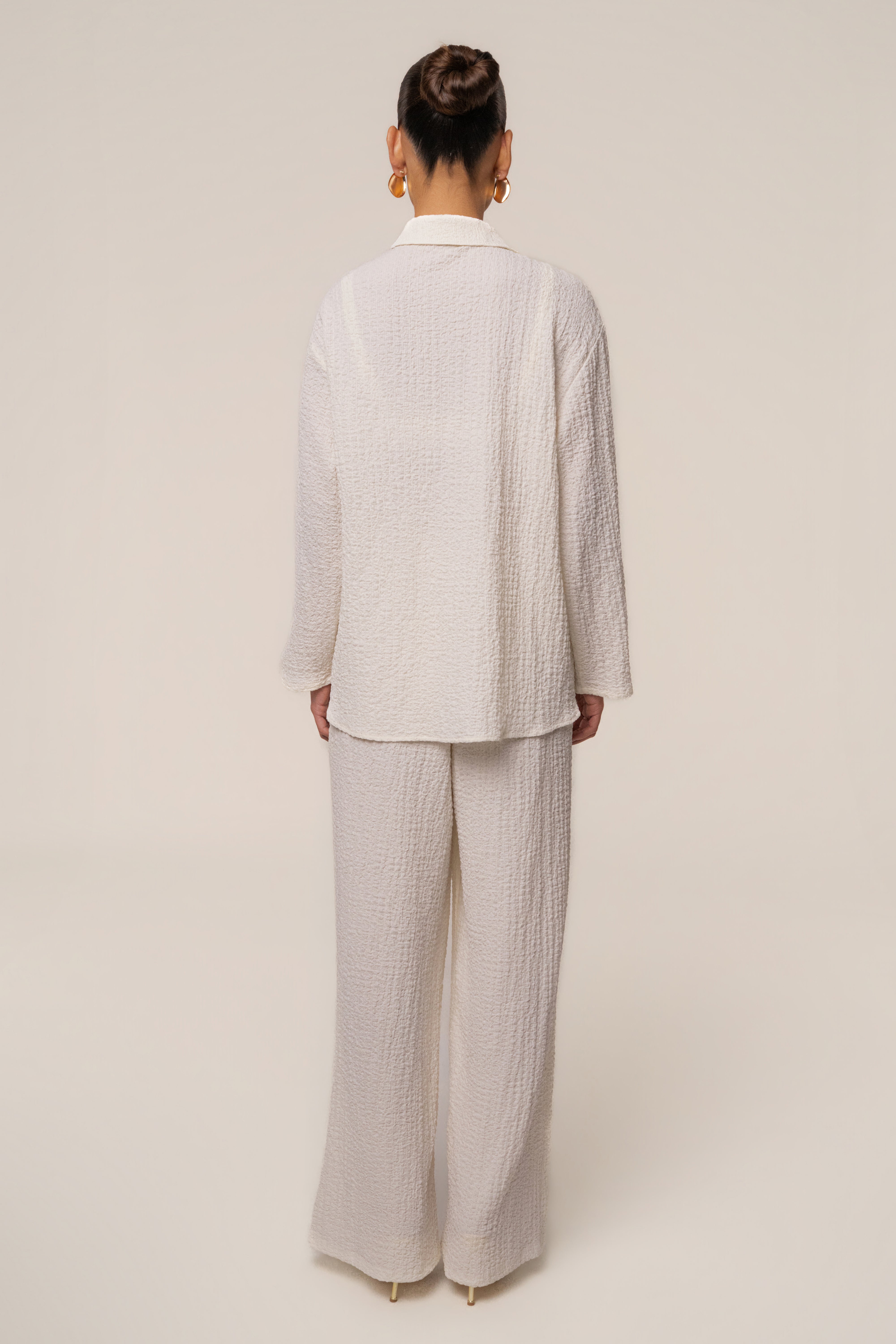 Ivory Unwind Tie-Front Blouse - JLUXLABEL