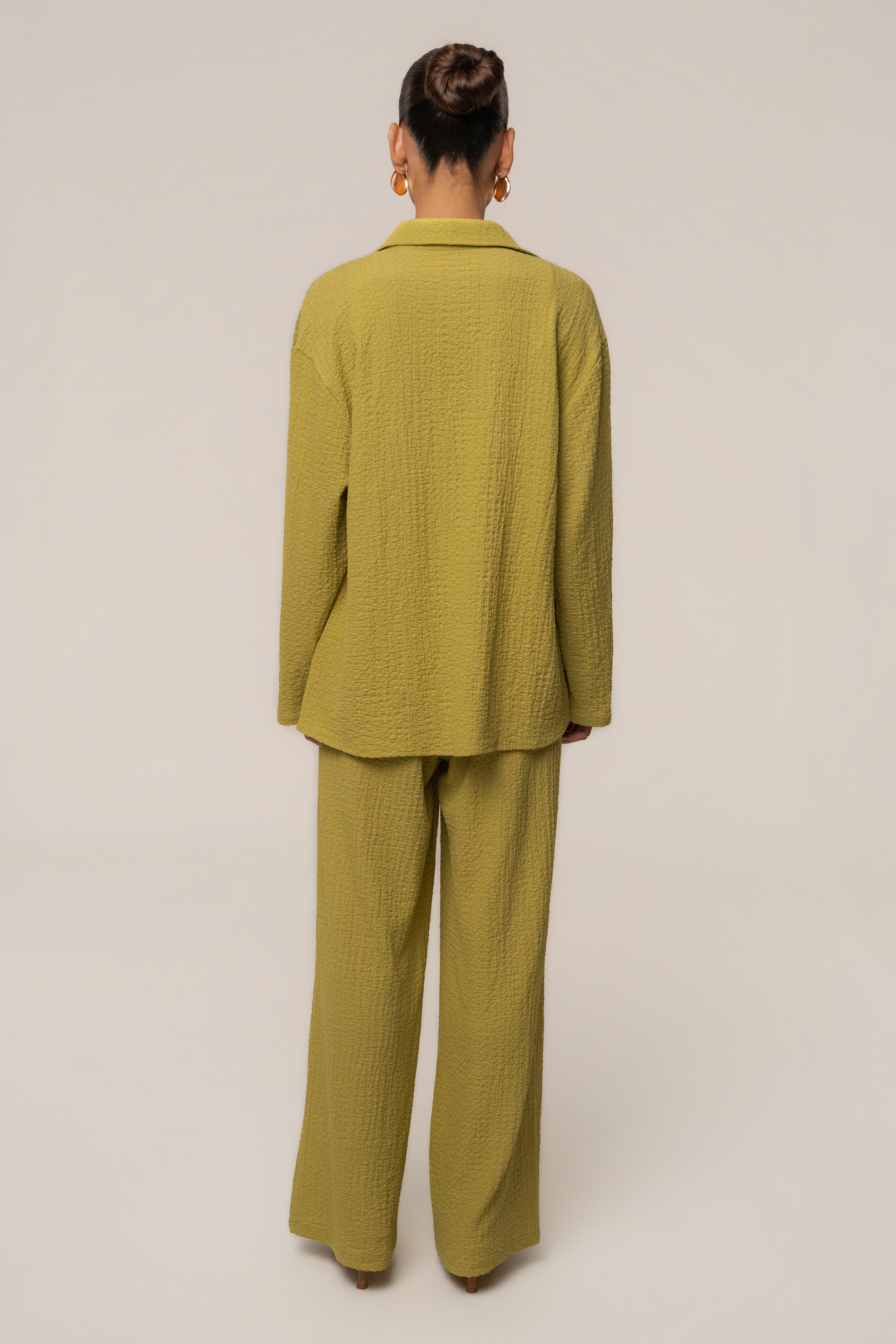 Lime Unwind Tie-Front Blouse