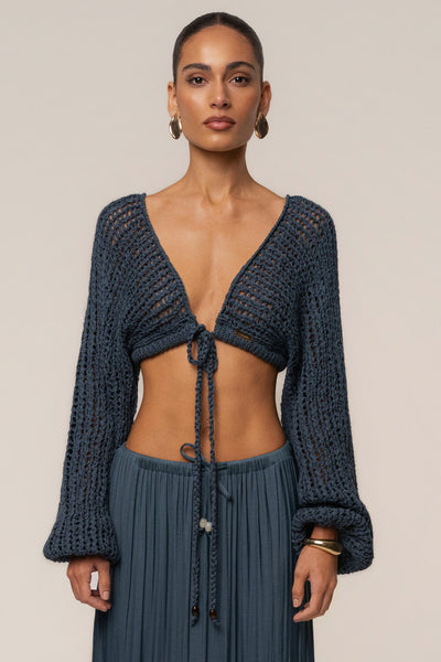 Teal Deep Waters Crochet Top Teal Deep Waters Crochet Top