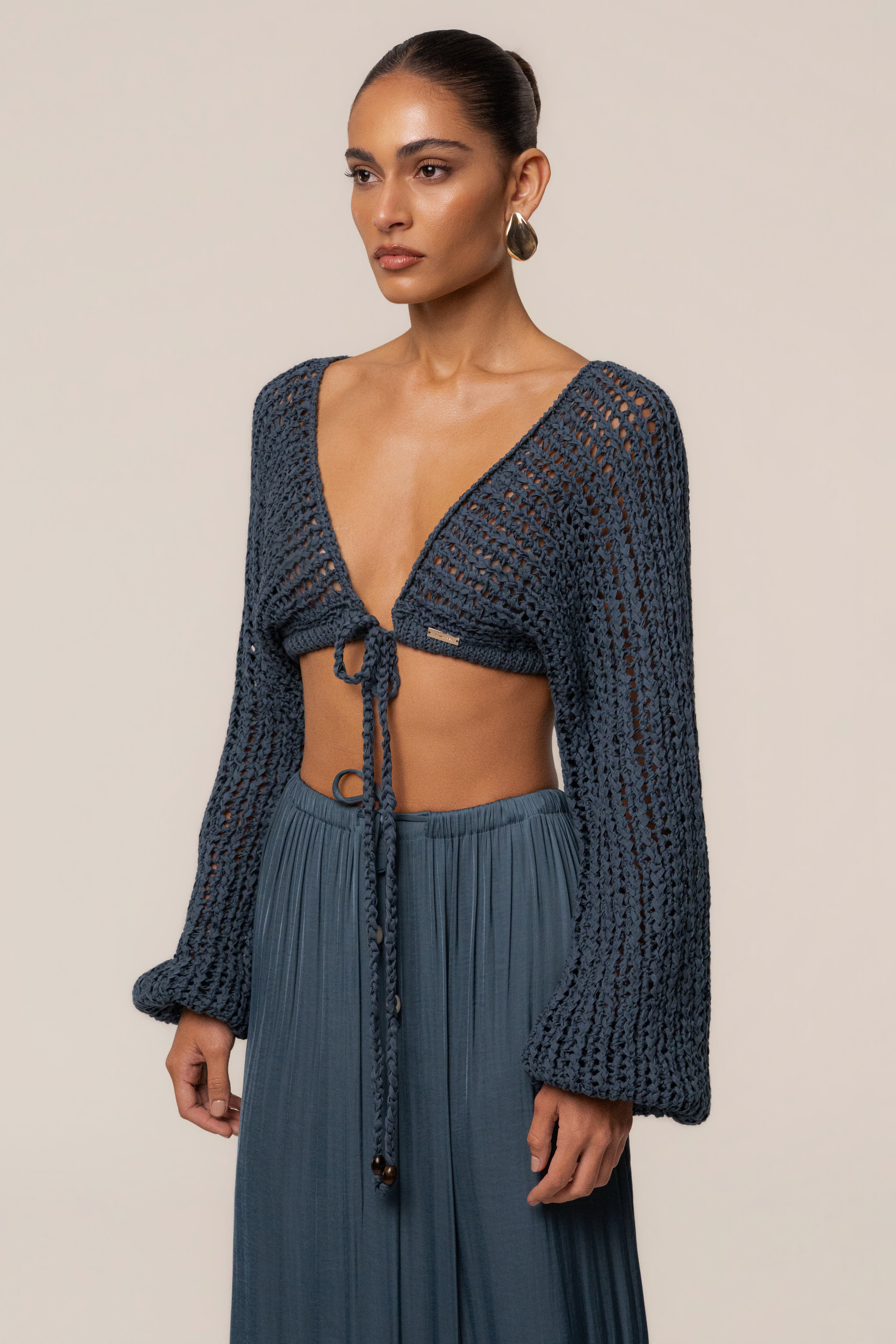 Teal Deep Waters Crochet Top - JLUXLABEL