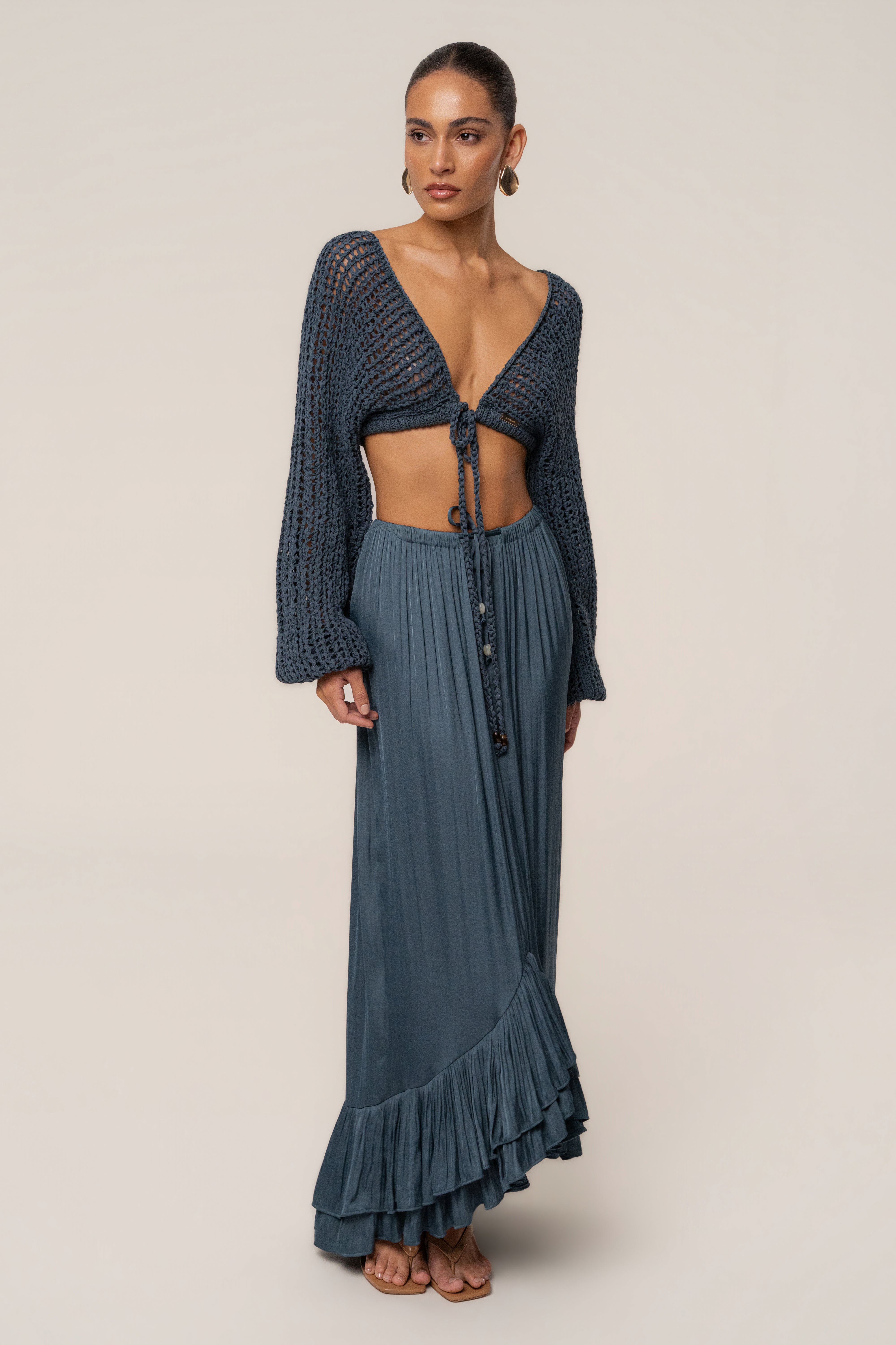 Teal Deep Waters Crochet Top - JLUXLABEL